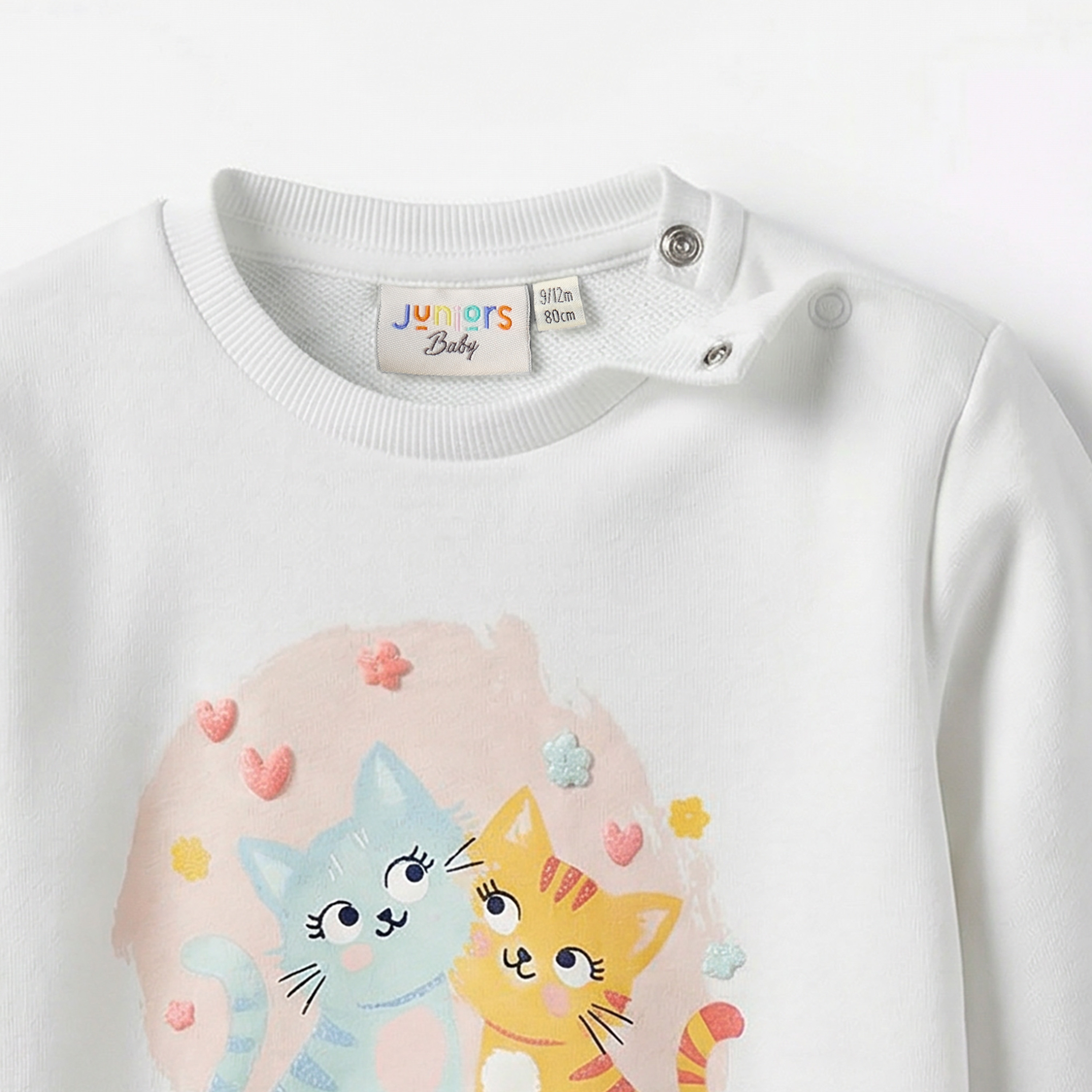Juniors Bow Print Sweatshirt with Long Sleeves-baby-girls-clothing-sweatshirts-image-4