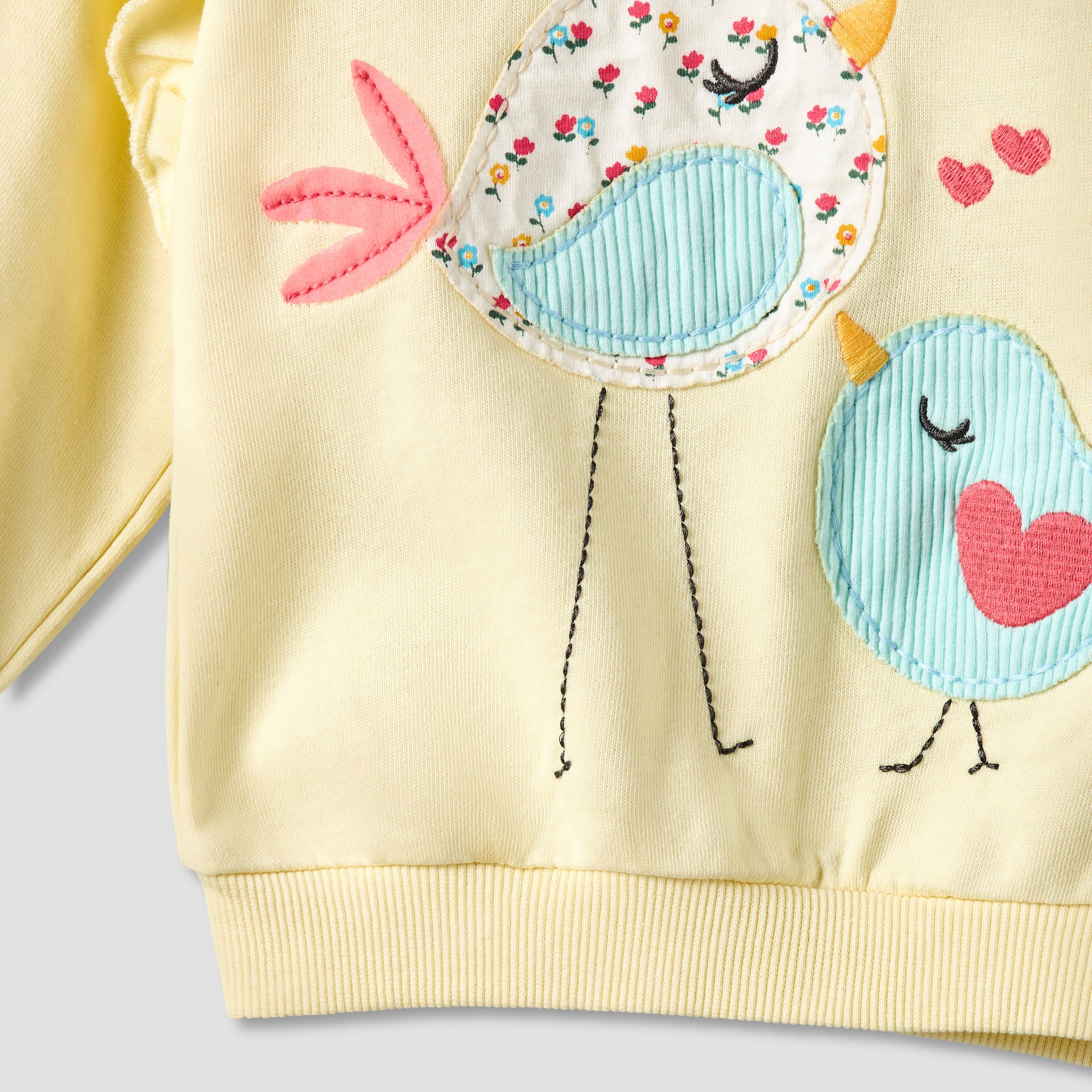Juniors Bow Print Sweatshirt with Long Sleeves-baby-girls-clothing-winterwear-sweatshirts-image-4