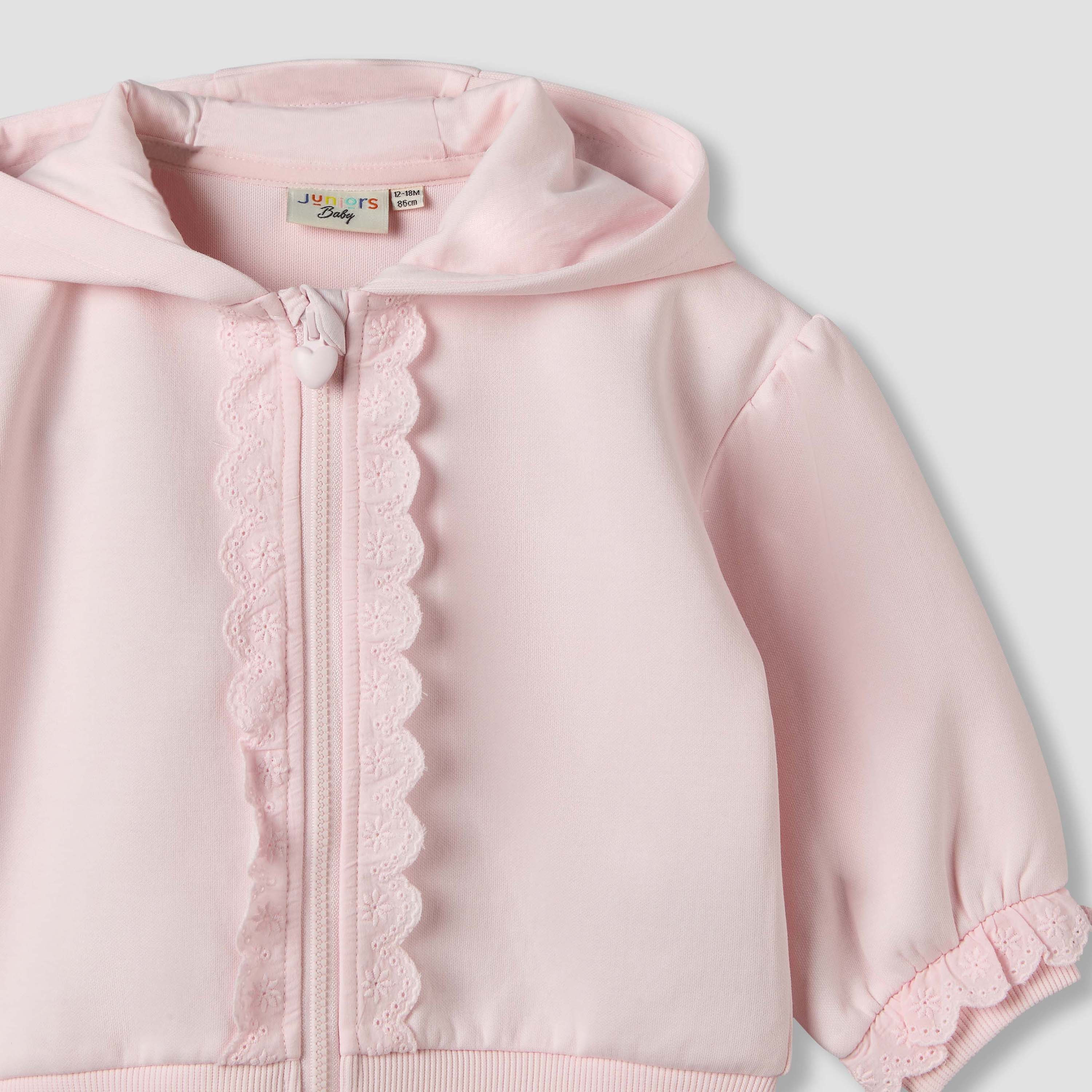 Juniors Hooded Long Sleeves Sweatshirt and Pants Set with Lace Detail-baby-girls-clothing-setsandcoords-image-7