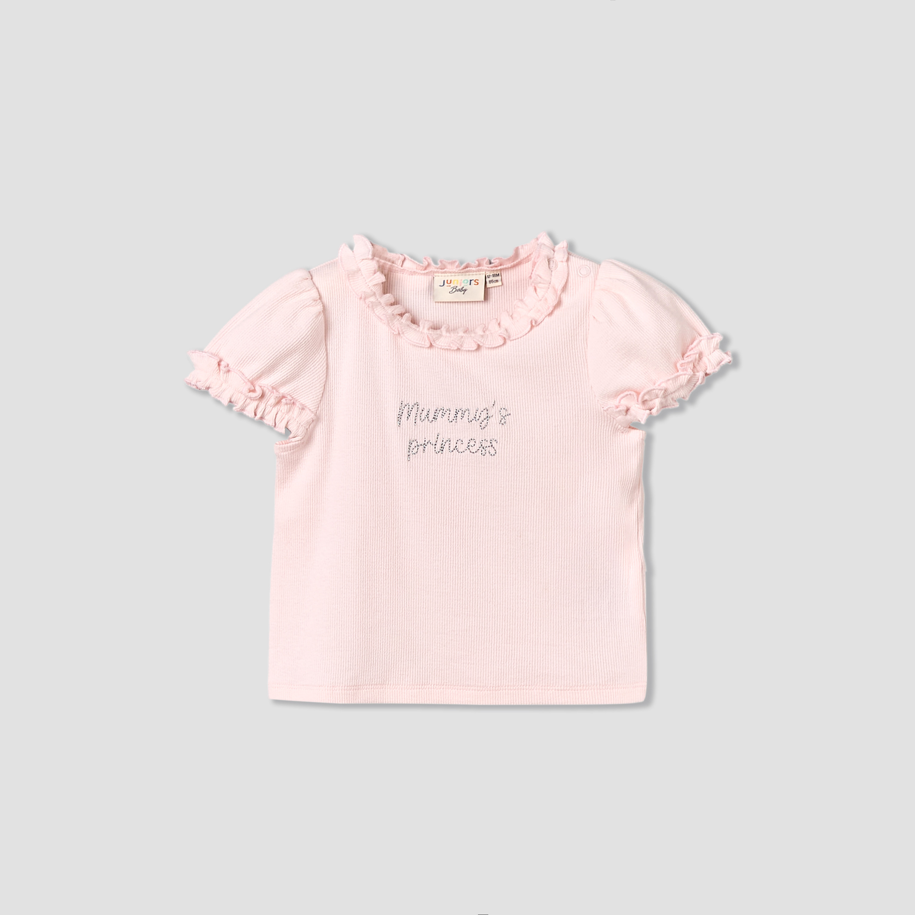 Juniors Round Neck Short Sleeves Ruffled Top and Skirt Set-baby-girls-clothing-setsandcoords-image-3