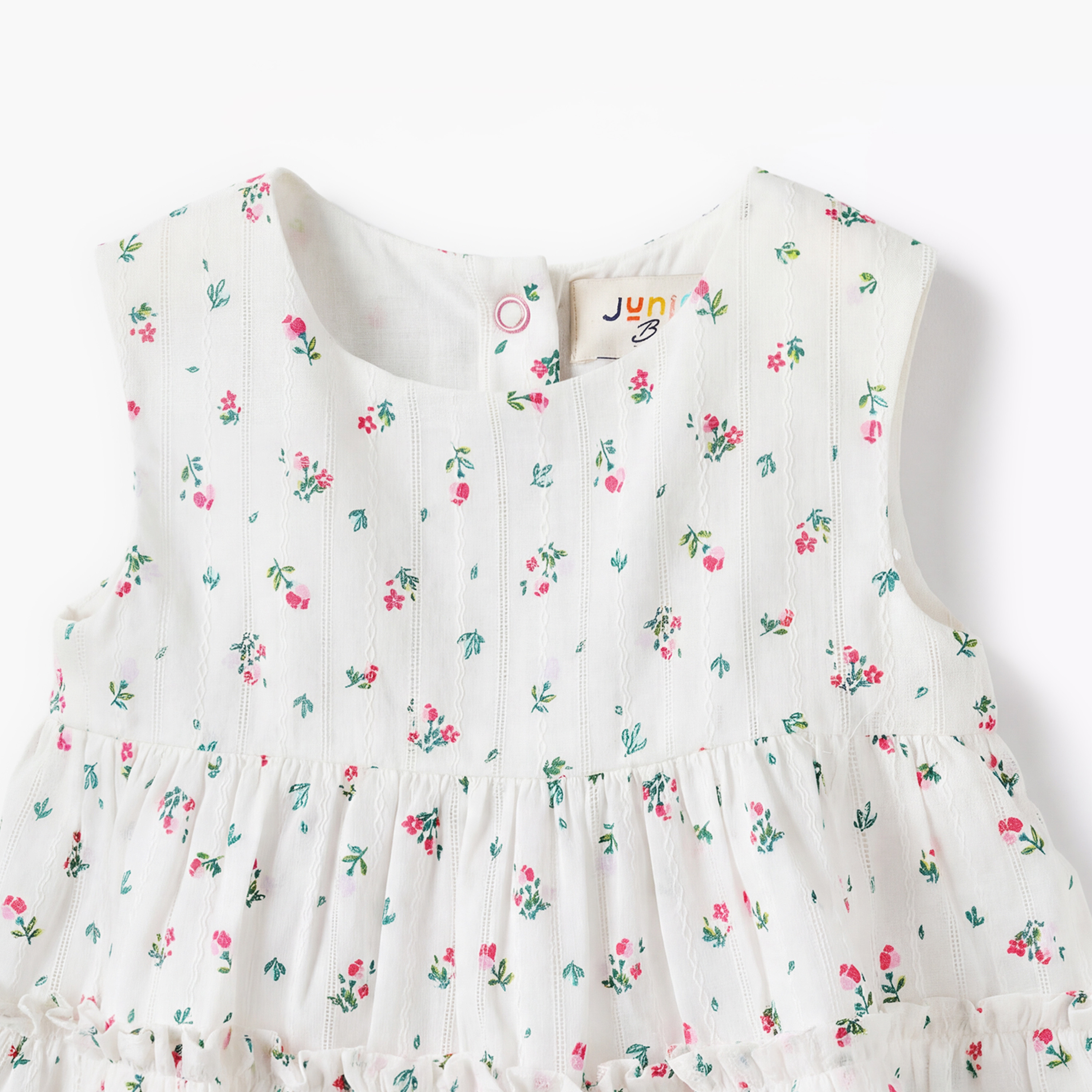 Juniors Round Neck Sleeveless Top and Shorts Set with Floral Print-baby-girls-clothing-setsandcoords-image-8