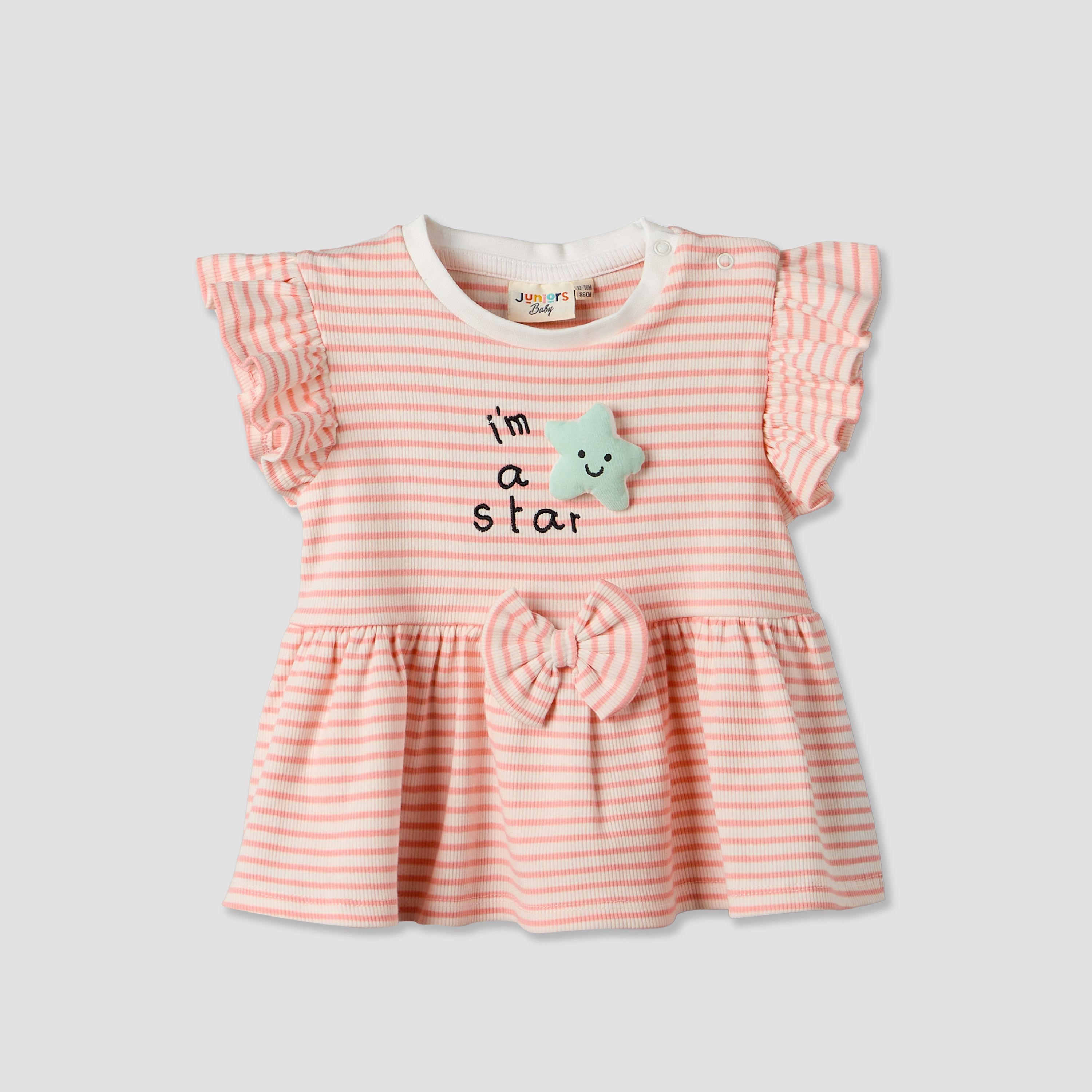 Juniors Round Neck Sleeveless Peplum Top and Shorts Set with Stripes-baby-girls-clothing-setsandcoords-image-3
