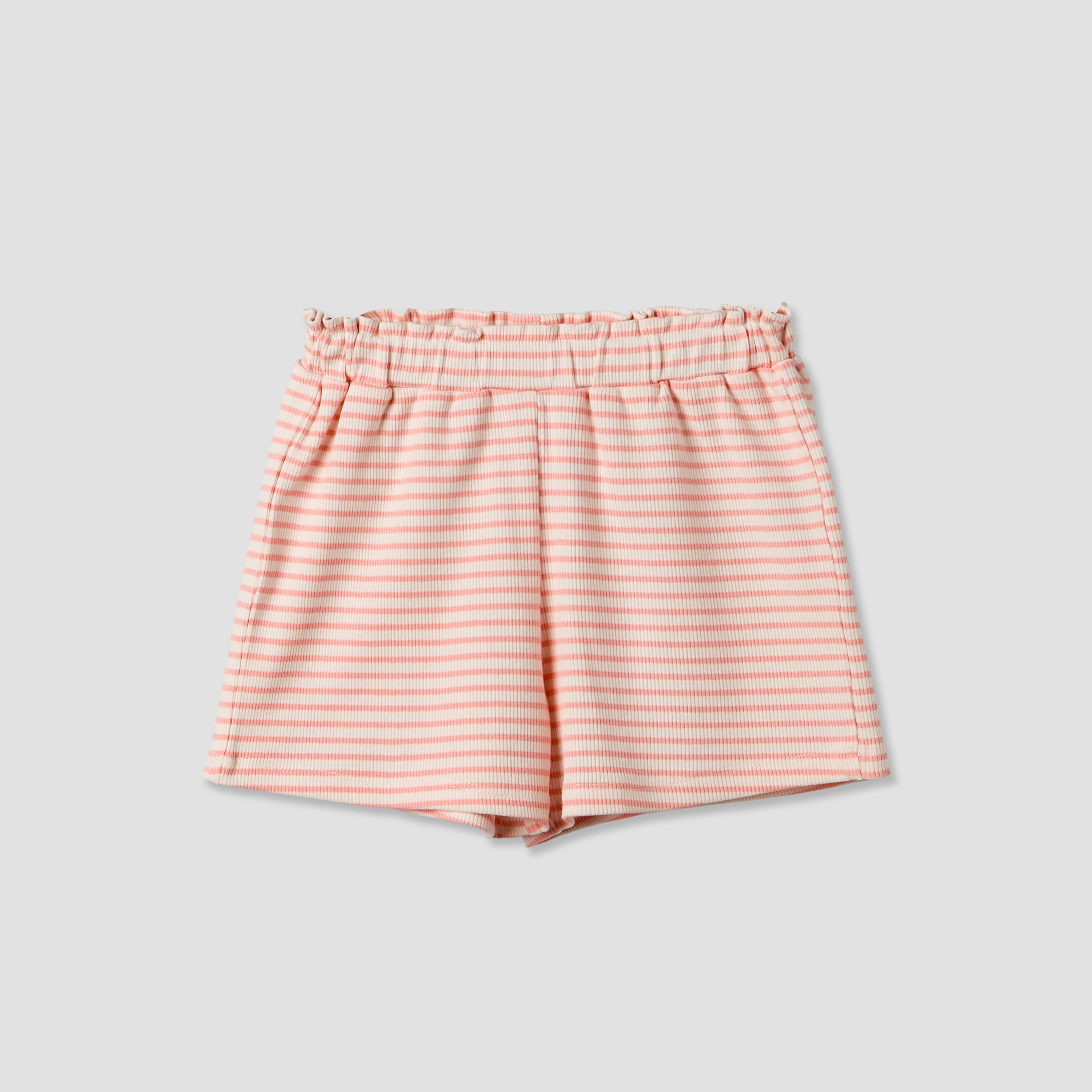 Juniors Round Neck Sleeveless Peplum Top and Shorts Set with Stripes-baby-girls-clothing-setsandcoords-image-4