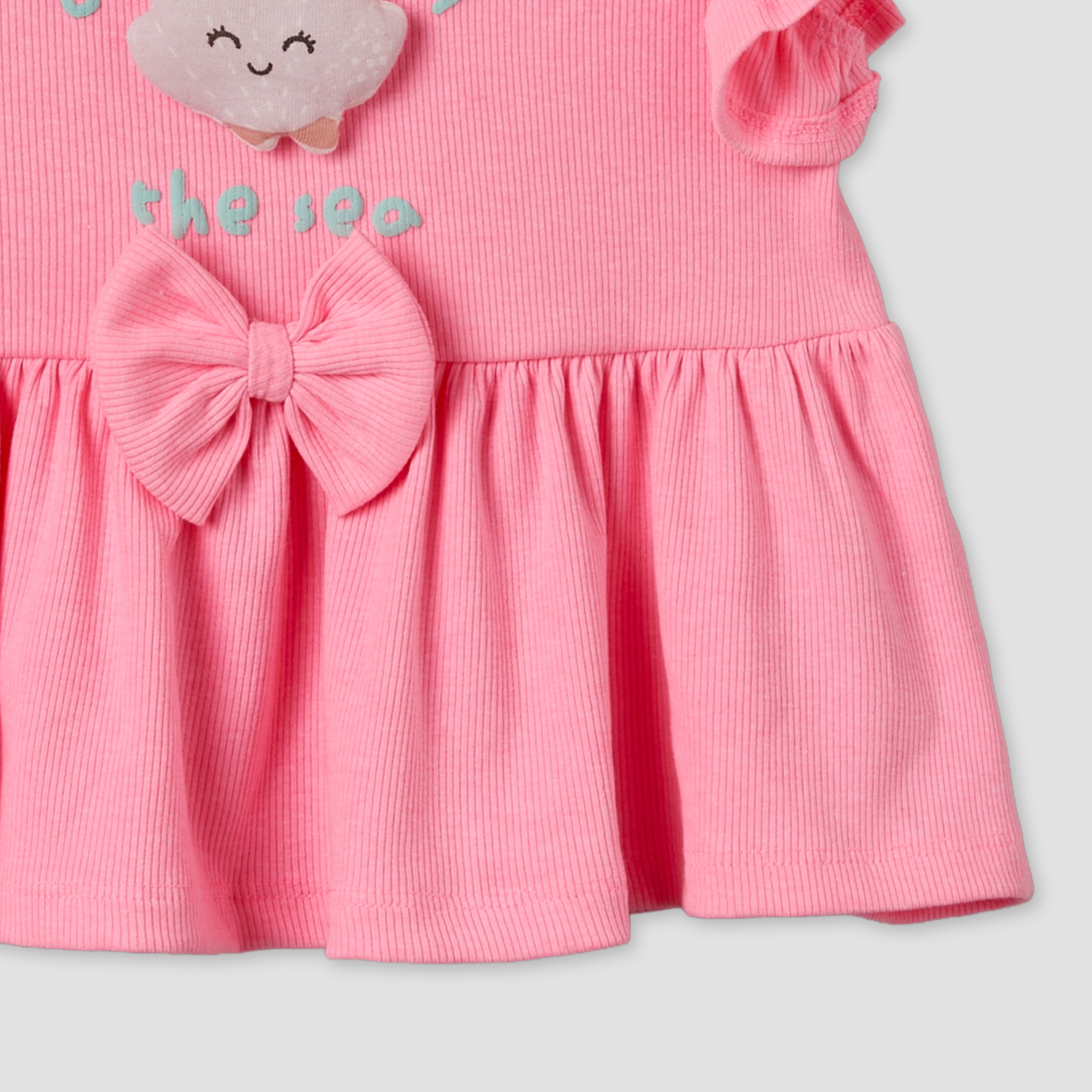 Juniors Round Neck Short Sleeves Top and Shorts Set with Bow Accent-baby-girls-clothing-setsandcoords-image-7