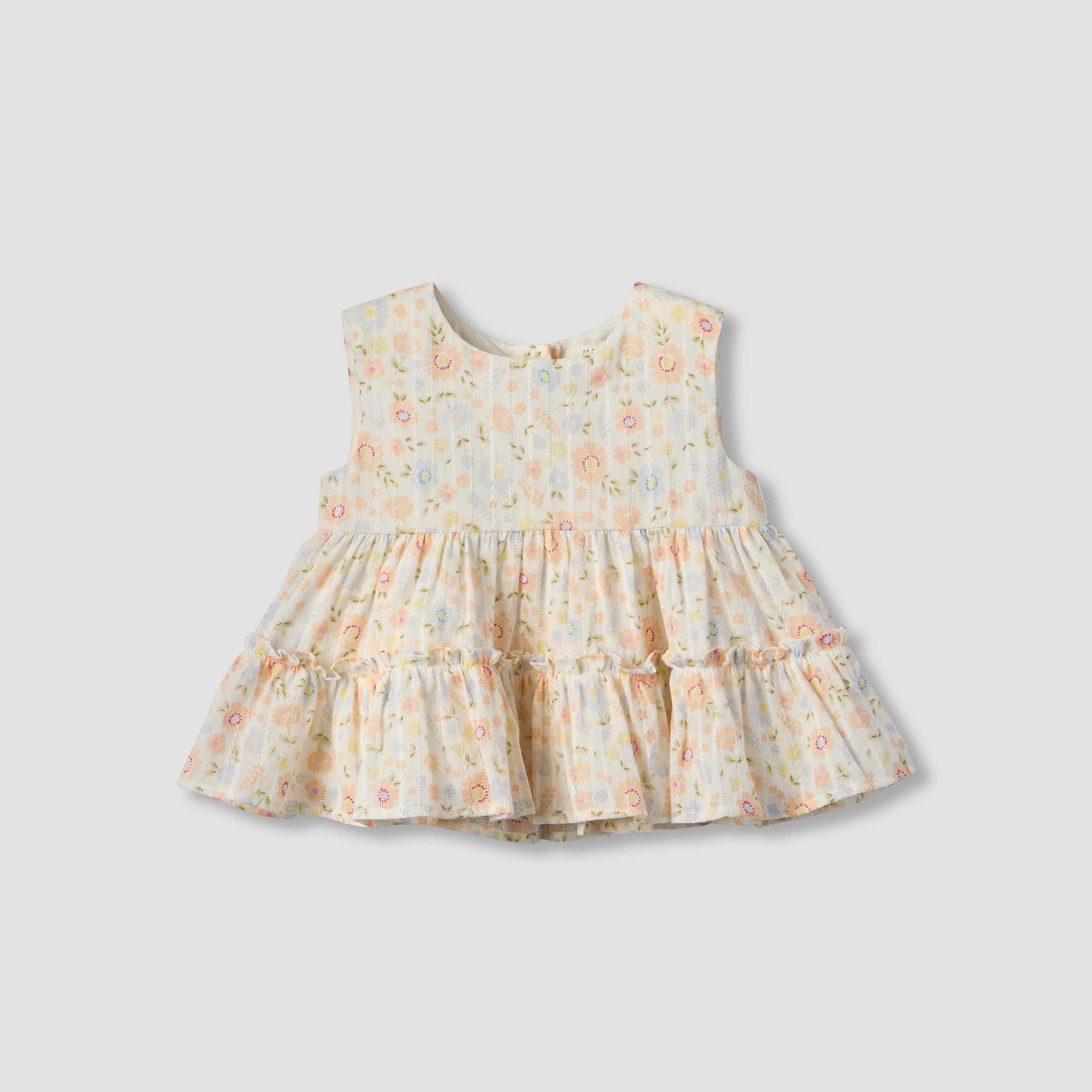 Juniors Round Neck Sleeveless Top and Shorts Set with Floral Print-baby-girls-clothing-setsandcoords-image-3