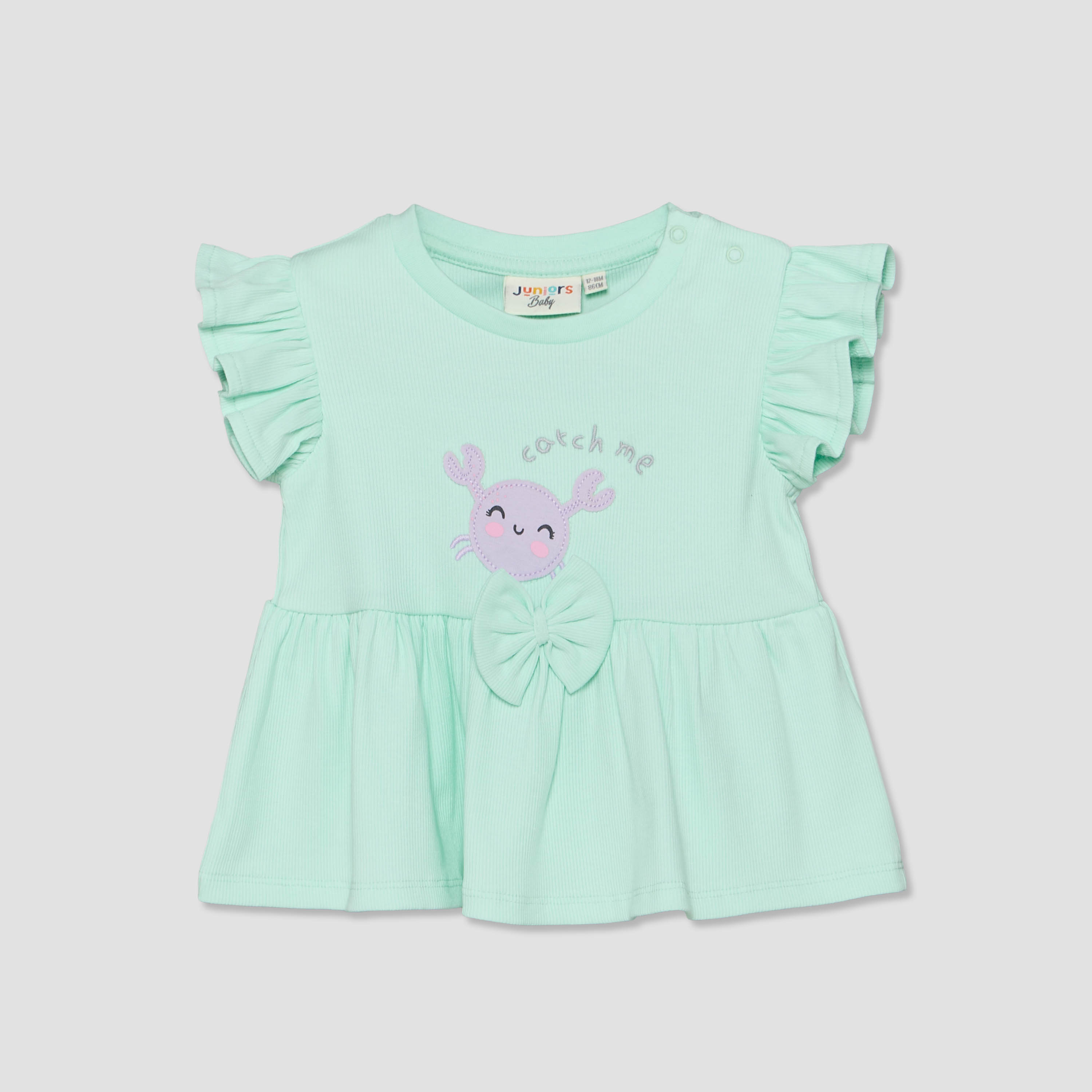 Juniors Crew Neck Short Sleeves Top and Shorts Set with Crab Applique-baby-girls-clothing-setsandcoords-image-3
