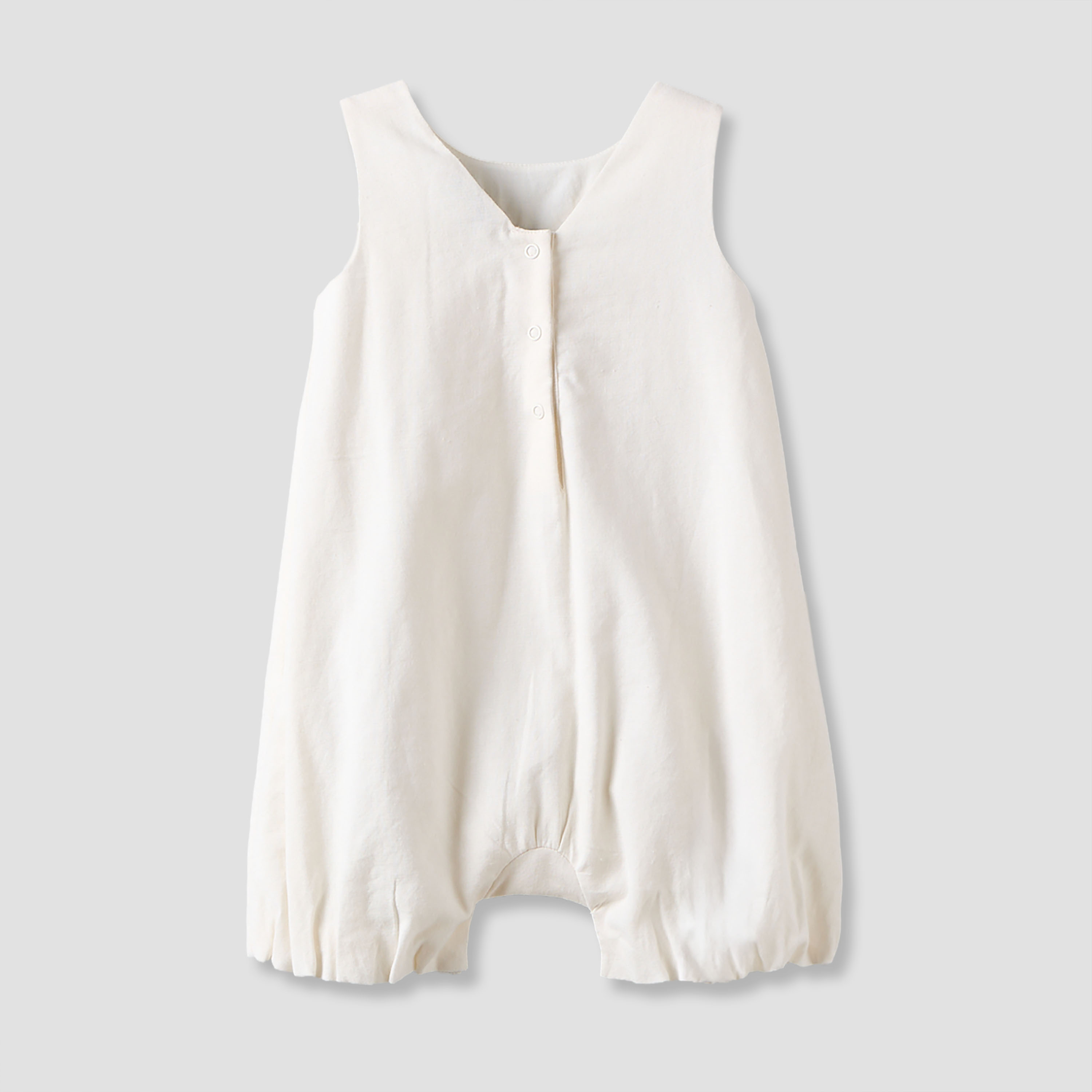 Juniors Round Neck Sleeveless Romper with Embroidered Bow Accent-baby-girls-clothing-rompers-image-2
