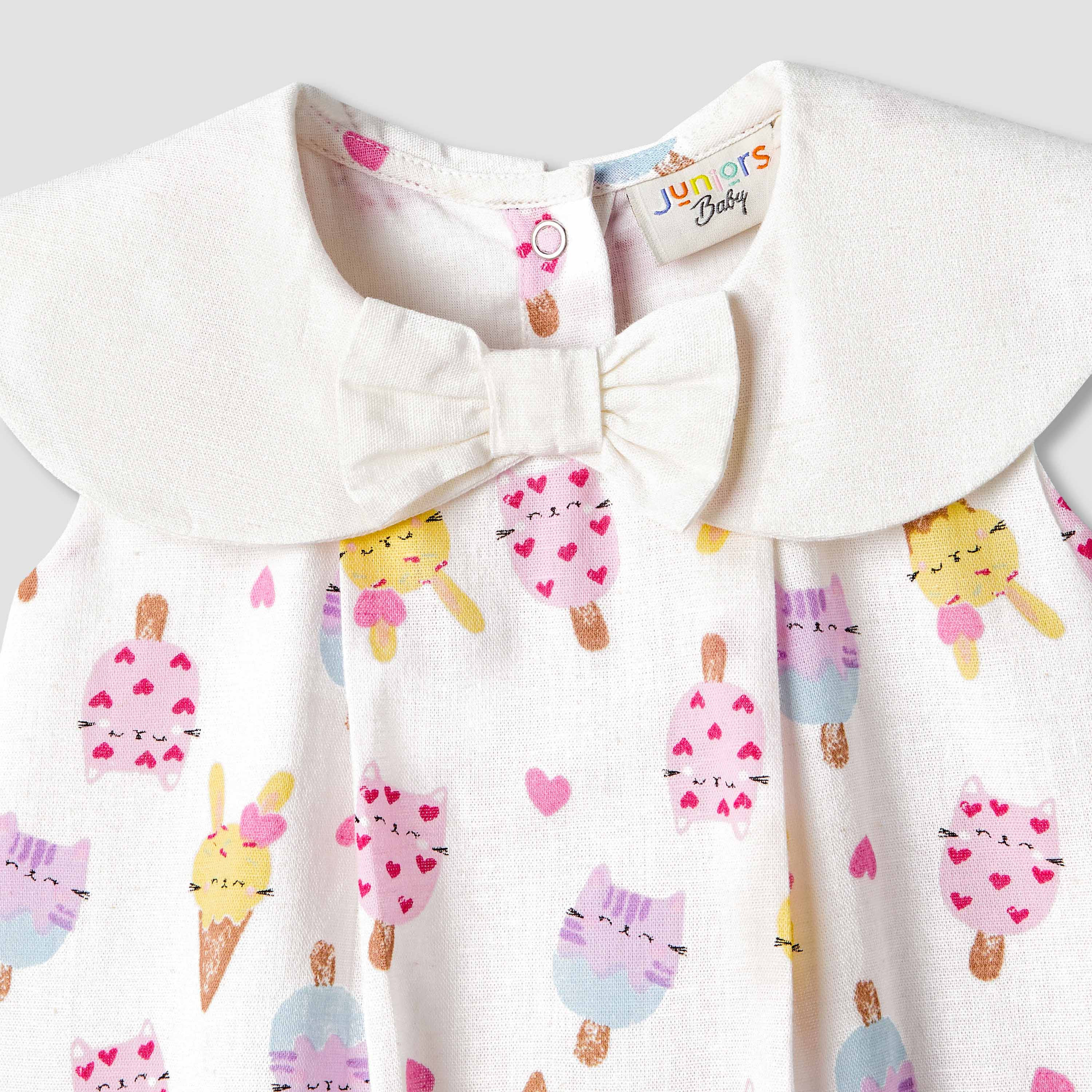 Juniors Peter Pan Collar Sleeveless Romper with Button Closure-baby-girls-clothing-rompers-image-4