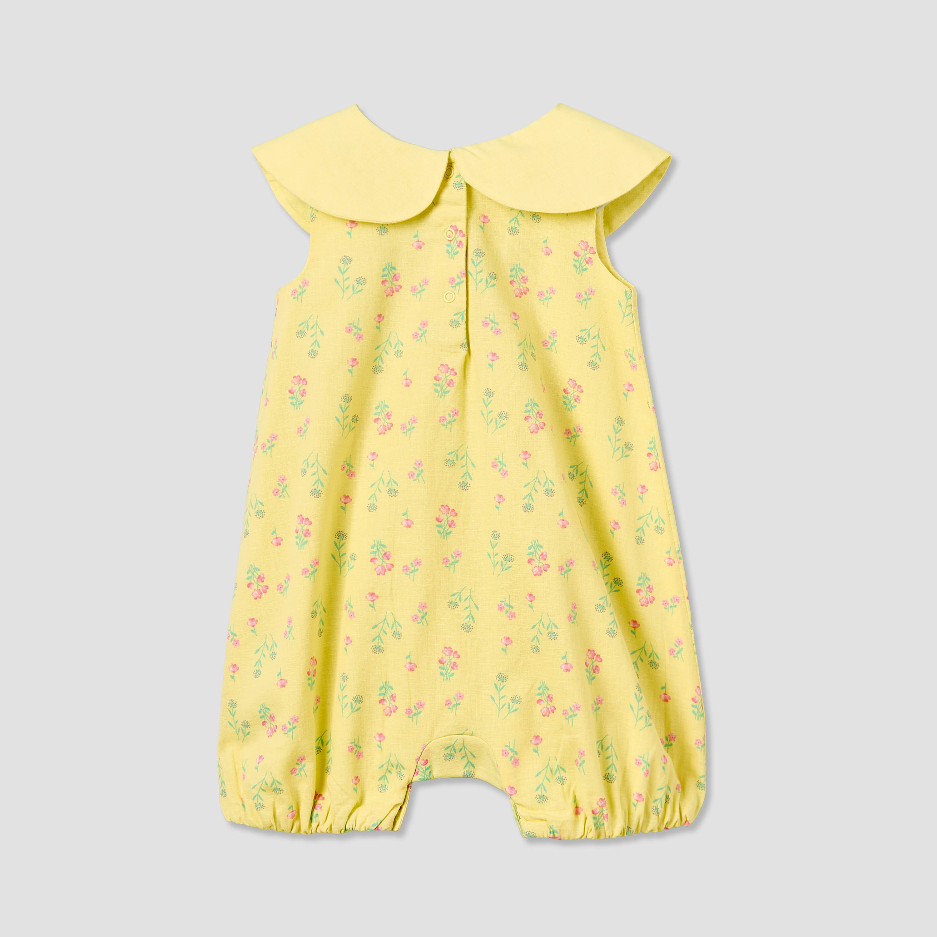 Juniors Peter Pan Collar Sleeveless Romper with Floral Print-baby-girls-clothing-rompers-image-3