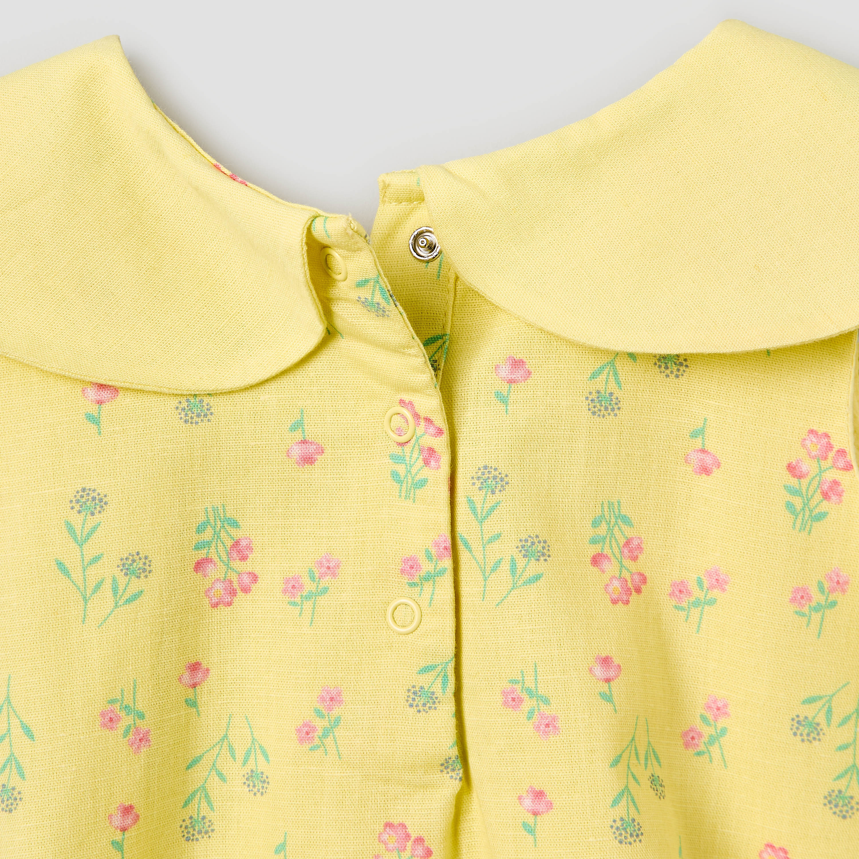 Juniors Peter Pan Collar Sleeveless Romper with Floral Print-baby-girls-clothing-rompers-image-6