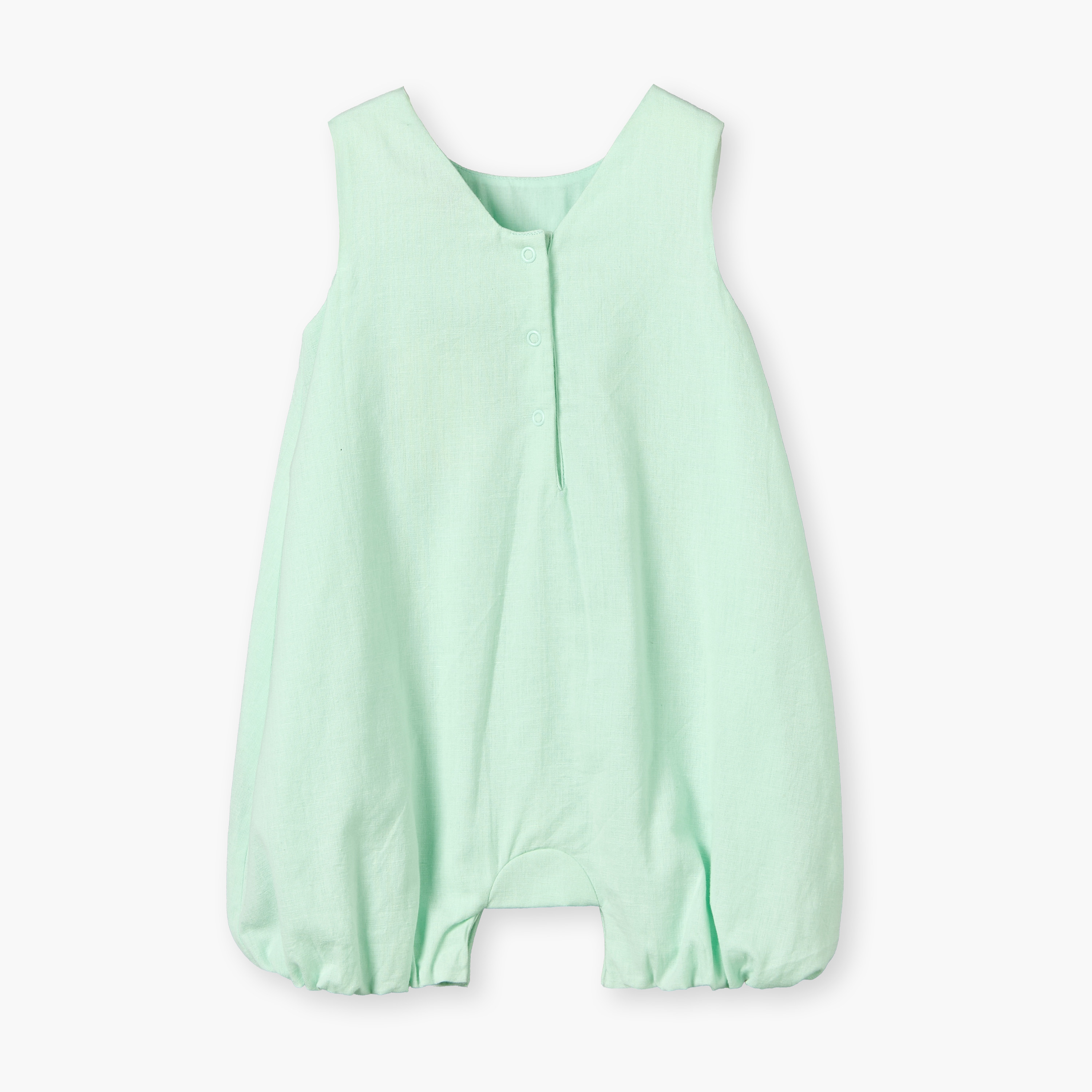 Juniors Round Neck Sleeveless Romper with Embroidered Bow-baby-girls-clothing-rompers-image-3