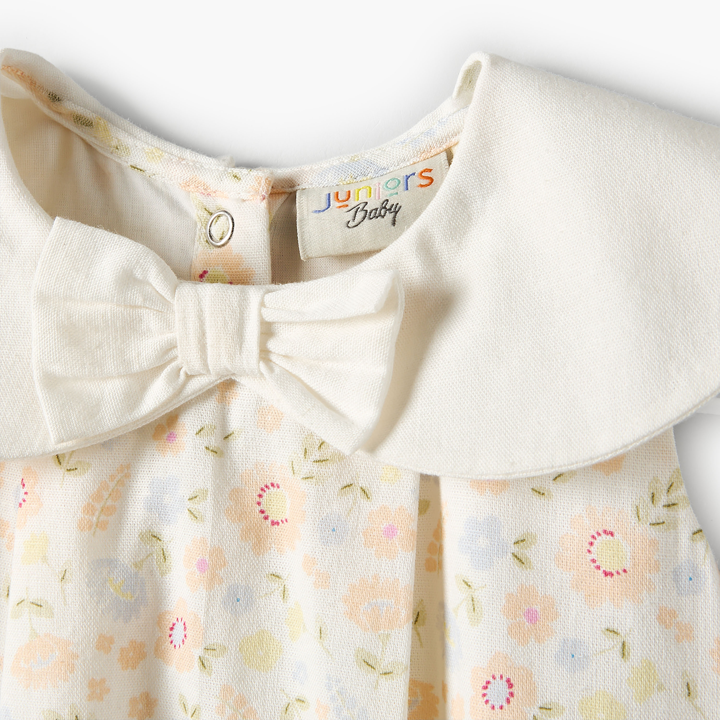 Juniors Round Neck Sleeveless Romper with Floral Print-baby-girls-clothing-rompers-image-3