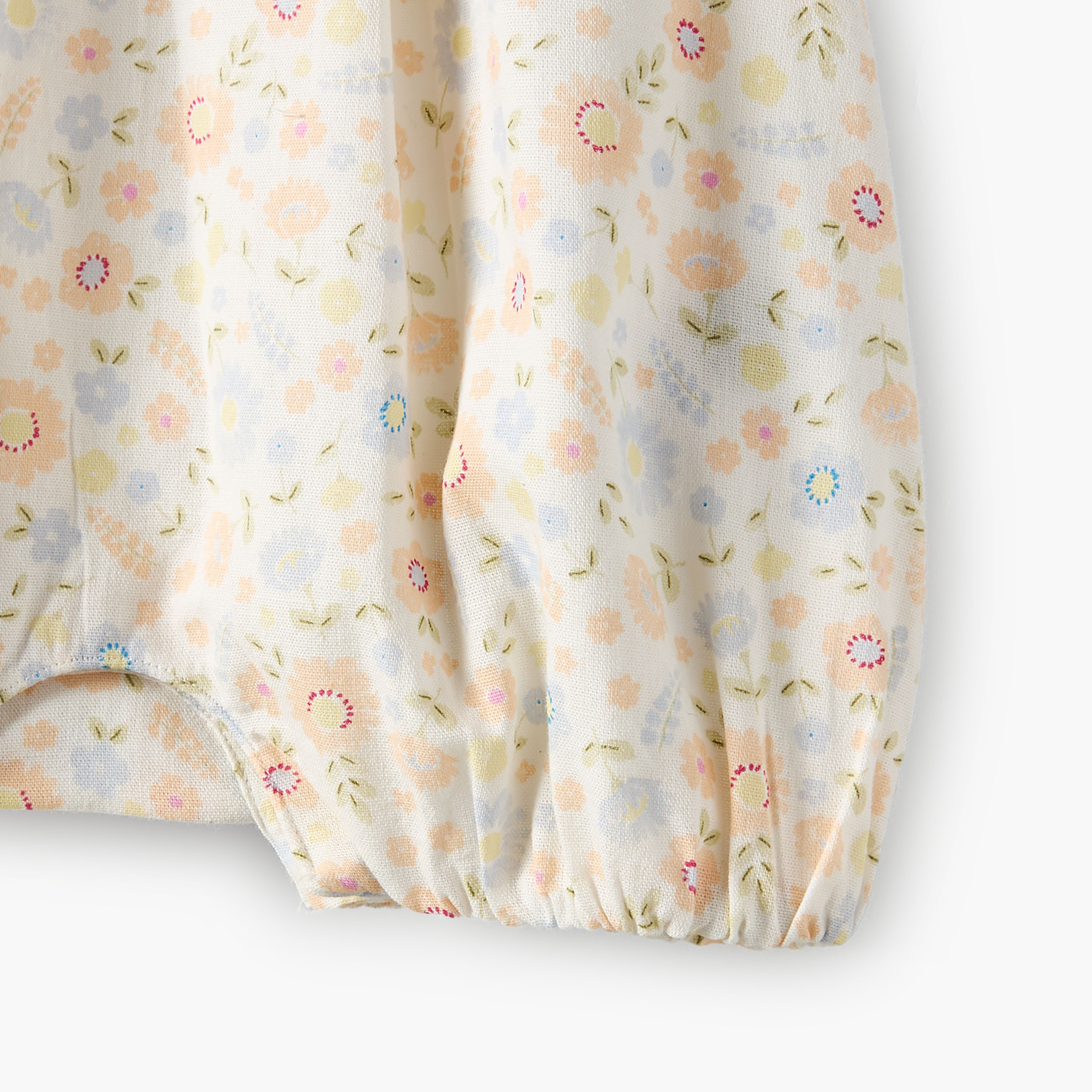 Juniors Round Neck Sleeveless Romper with Floral Print-baby-girls-clothing-rompers-image-4