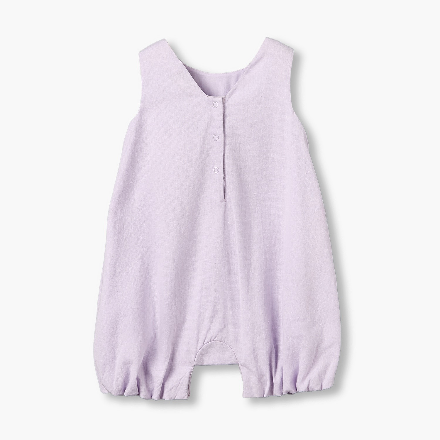 Juniors Round Neck Sleeveless Romper with Embroidered Bow-baby-girls-clothing-rompers-image-3