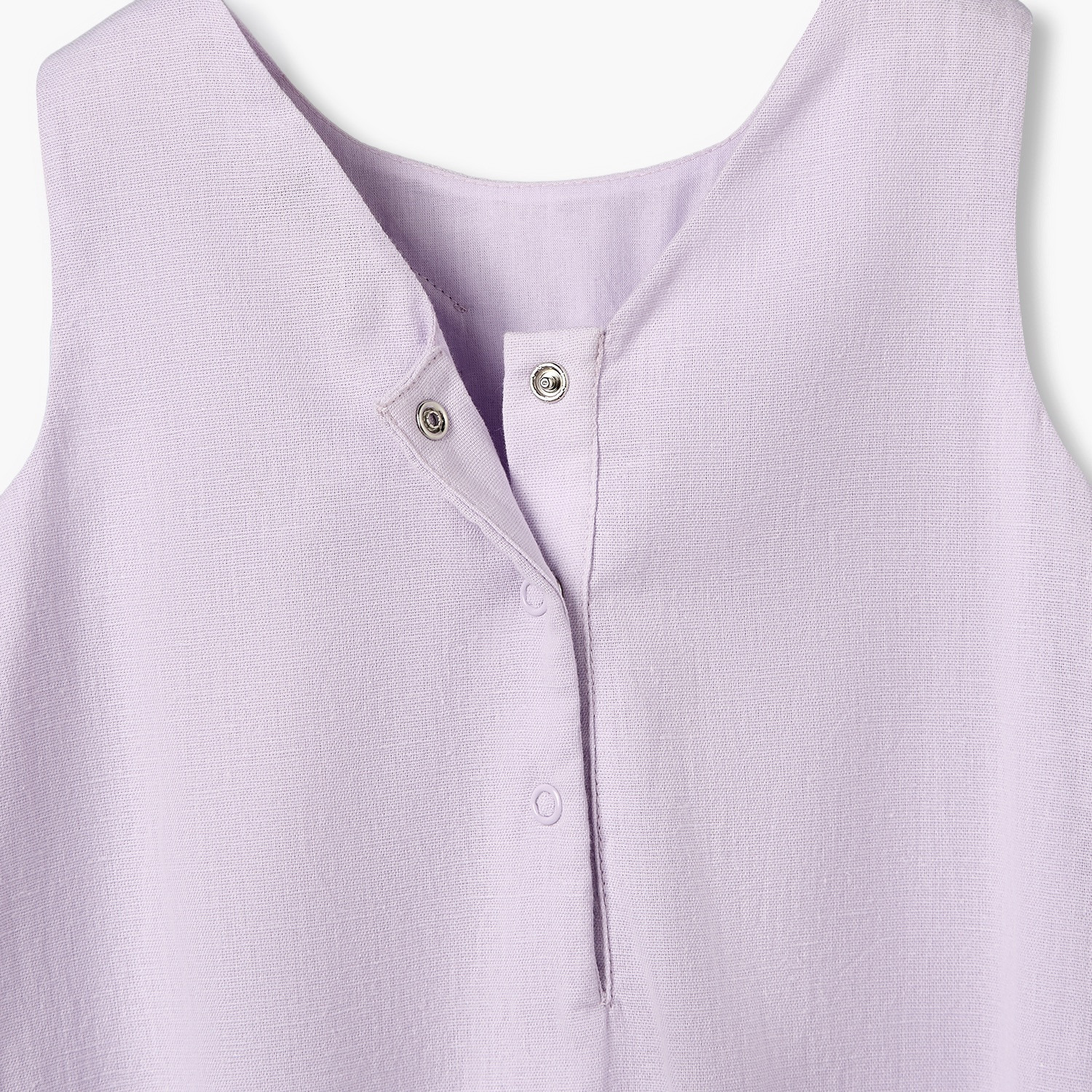 Juniors Round Neck Sleeveless Romper with Embroidered Bow-baby-girls-clothing-rompers-image-6