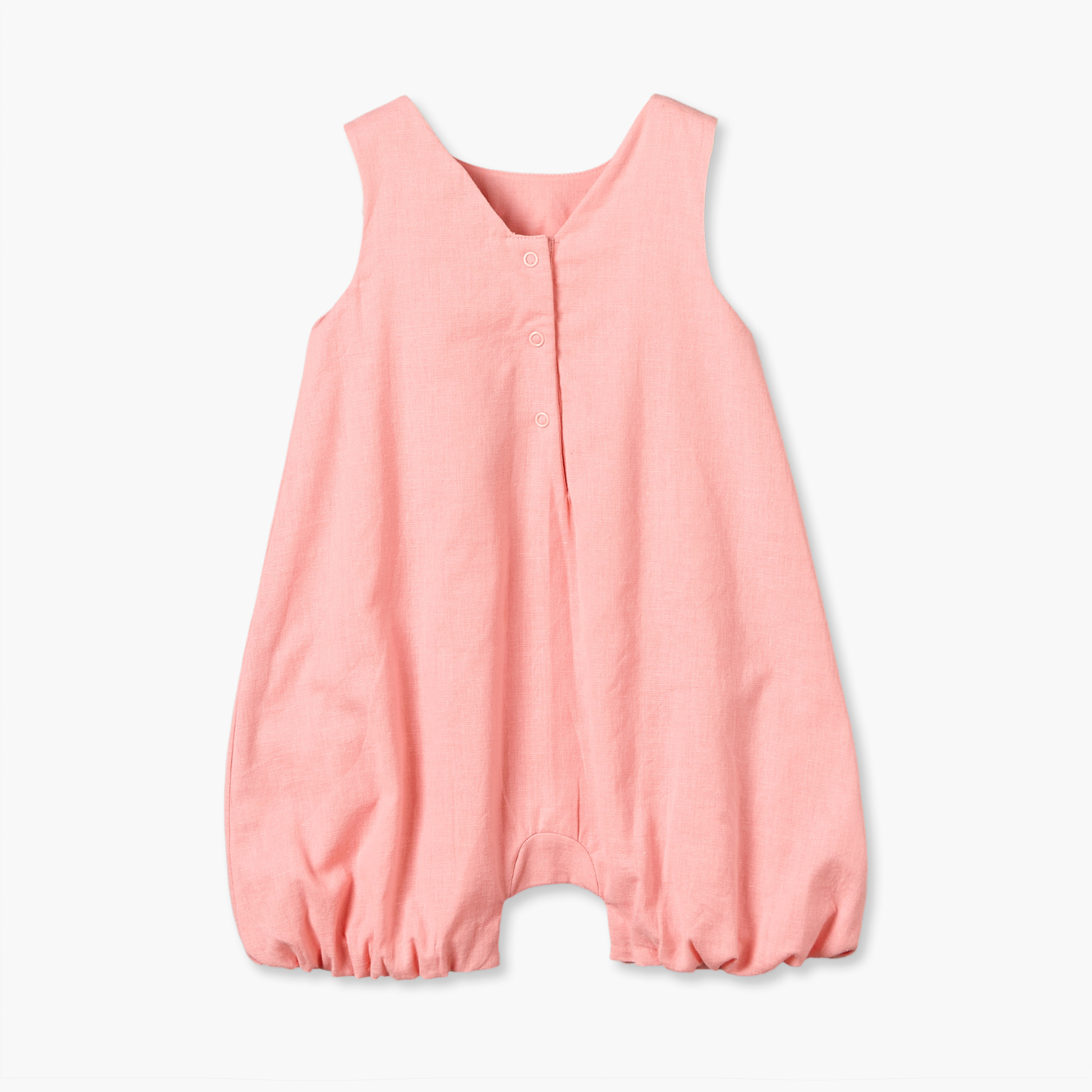 Juniors Crew Neck Sleeveless Romper with Embroidered Bow-baby-girls-clothing-rompers-image-3