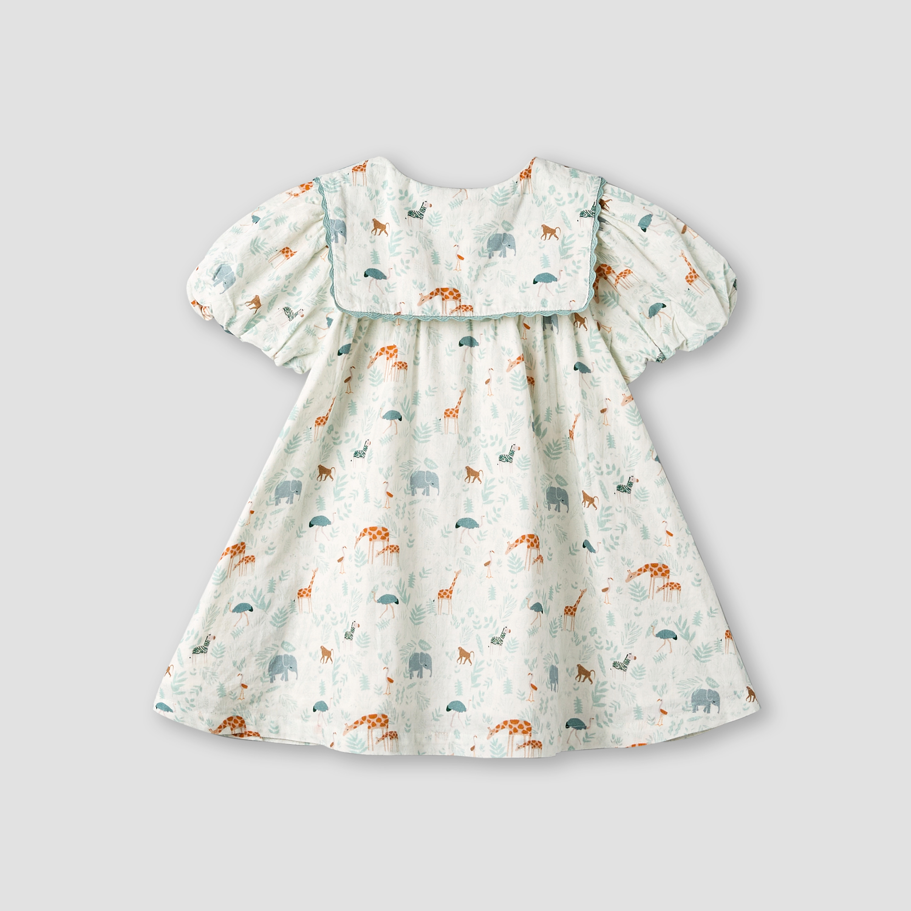 Juniors Sailor Collar Short Sleeve Dress with Bow Hairband-baby-girls-clothing-dressesandjumpsuits-image-4