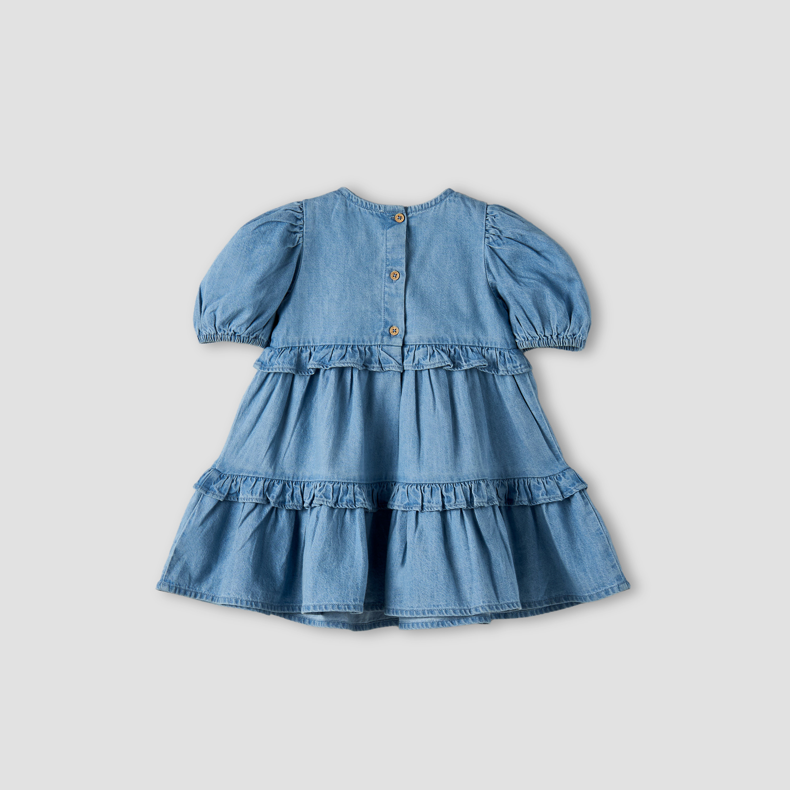 Juniors Round Neck Short Sleeves Tiered Dress with Headband-baby-girls-clothing-dressesandjumpsuits-image-4