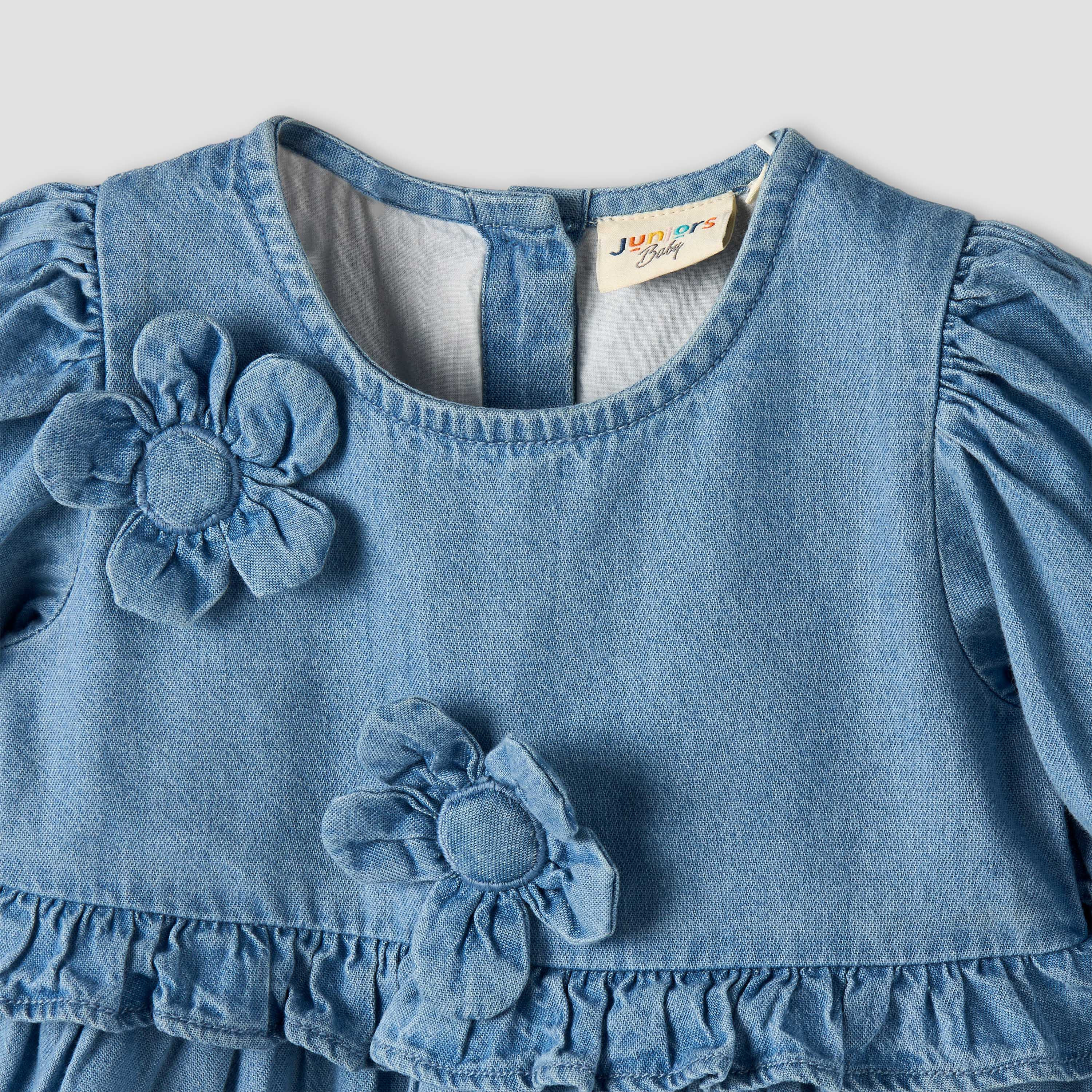 Juniors Round Neck Short Sleeves Tiered Dress with Headband-baby-girls-clothing-dressesandjumpsuits-image-6