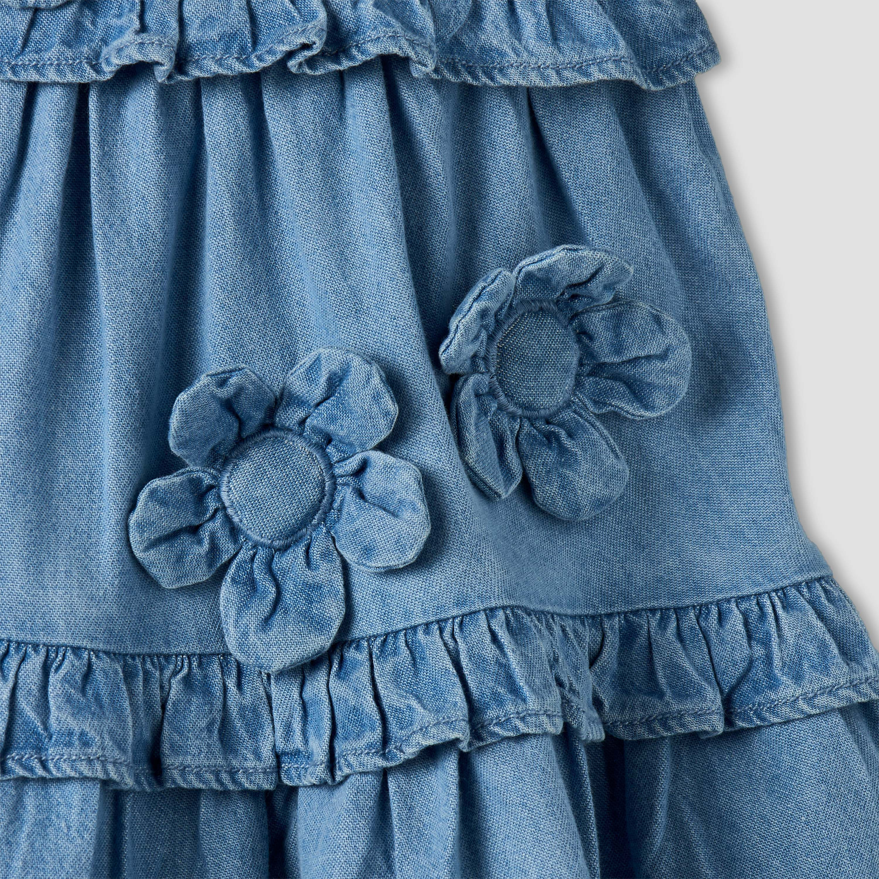 Juniors Round Neck Short Sleeves Tiered Dress with Headband-baby-girls-clothing-dressesandjumpsuits-image-8