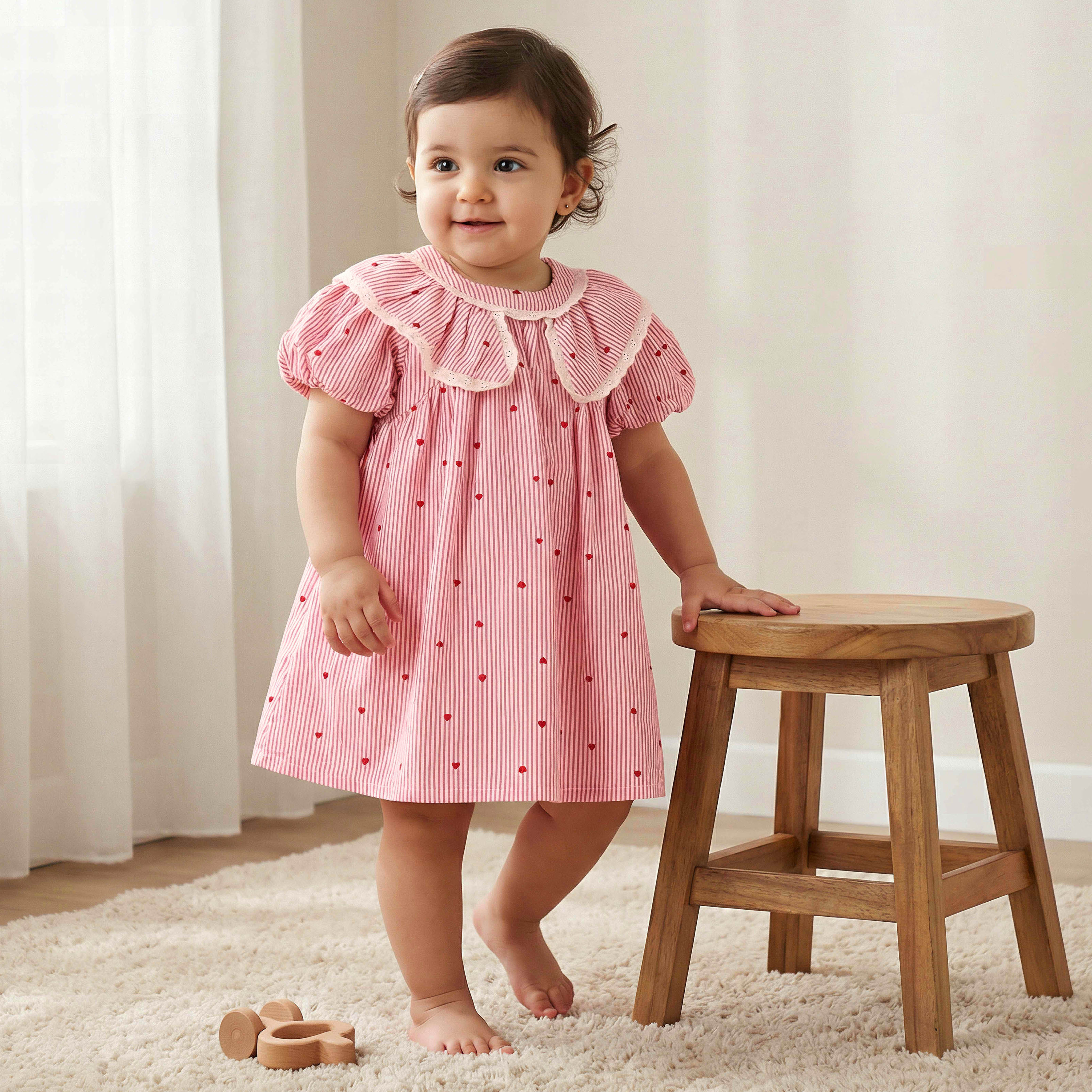 Juniors Collared Short Sleeve Dress with Bloomers-baby-girls-clothing-dressesandjumpsuits-image-1