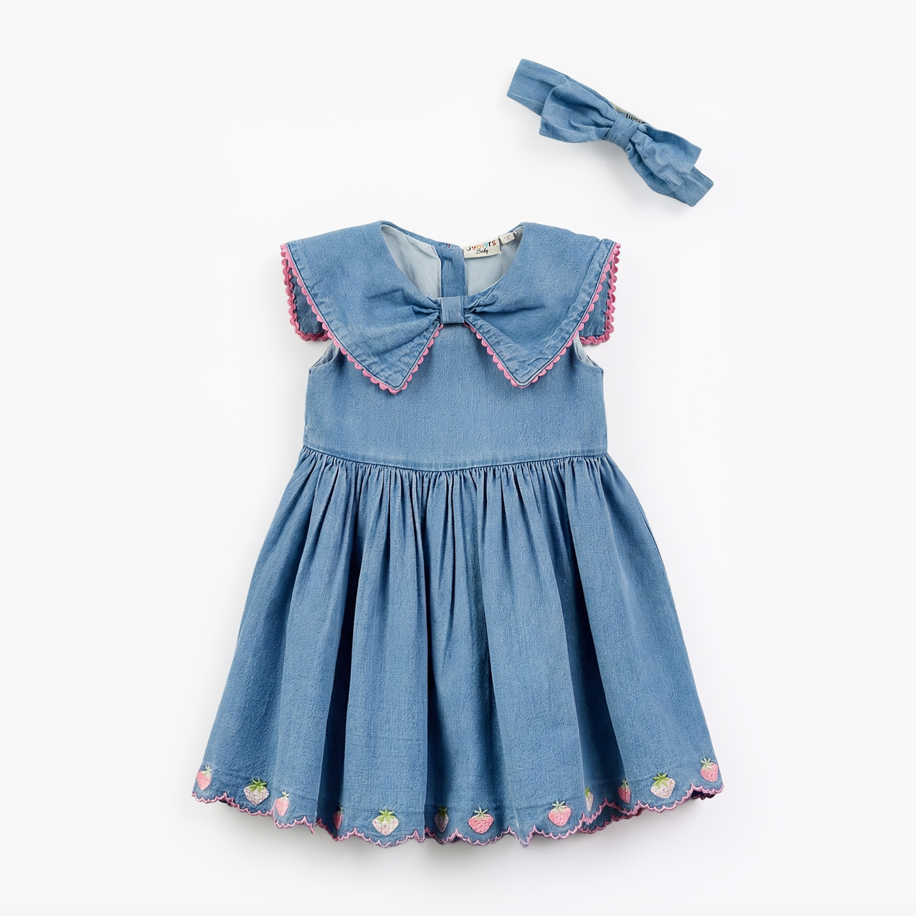 Juniors Collared Sleeveless A-line Dress with Headband-baby-girls-clothing-dressesandjumpsuits-image-2
