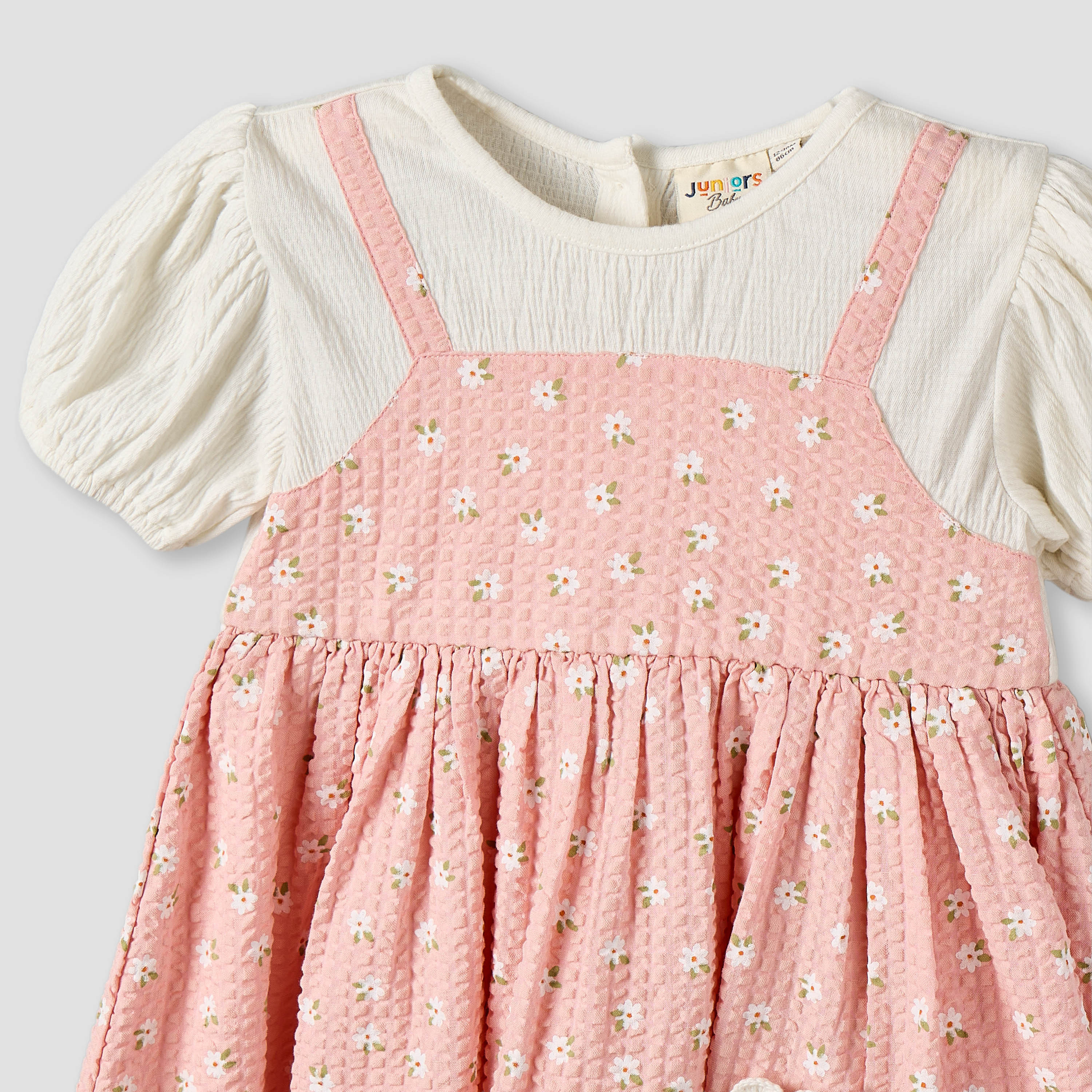 Juniors Round Neck Short Sleeve Knee Length Dress with Hairband-baby-girls-clothing-dressesandjumpsuits-image-6