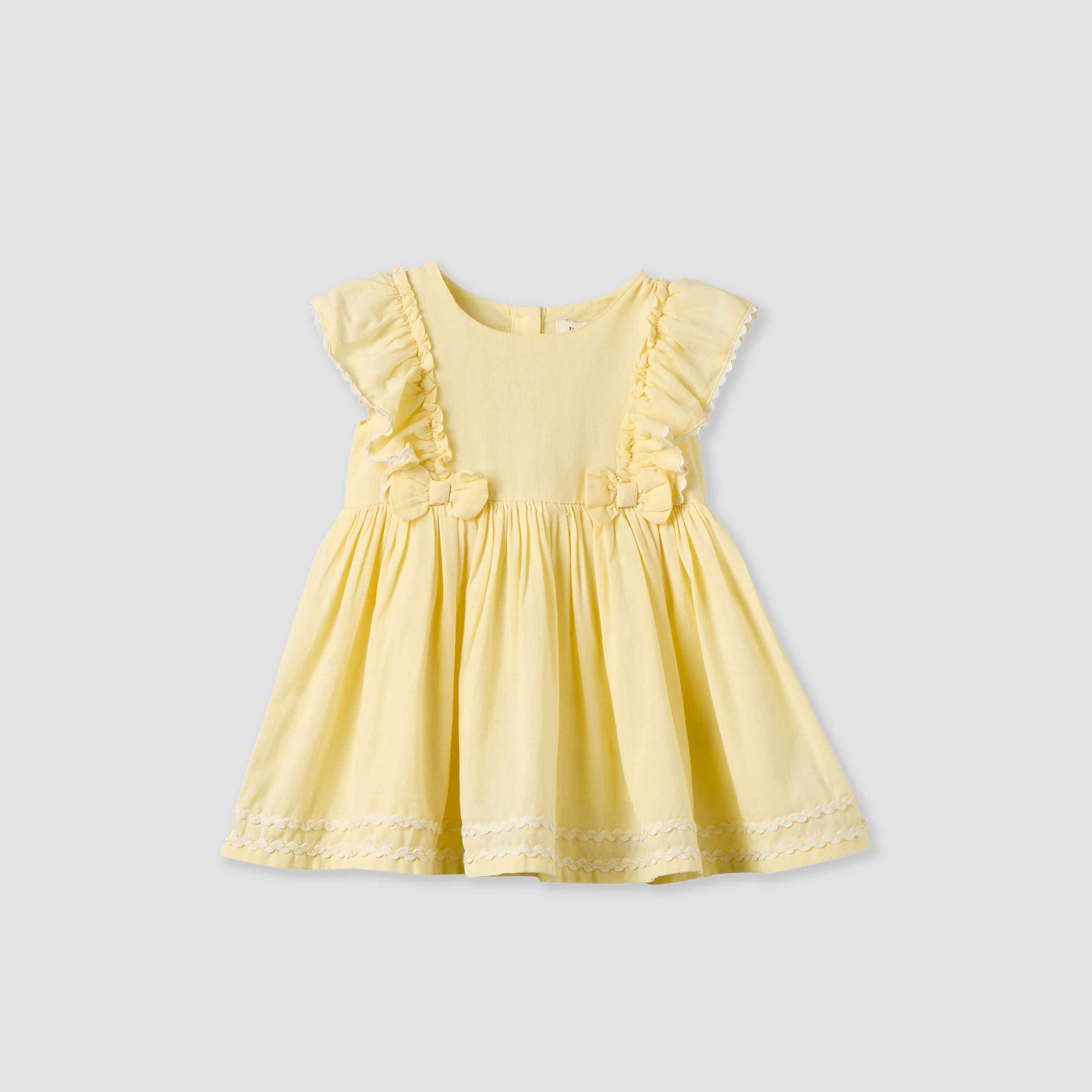 Juniors Round Neck Short Sleeves Knee Length A-line Dress with Headband-baby-girls-clothing-dressesandjumpsuits-image-2