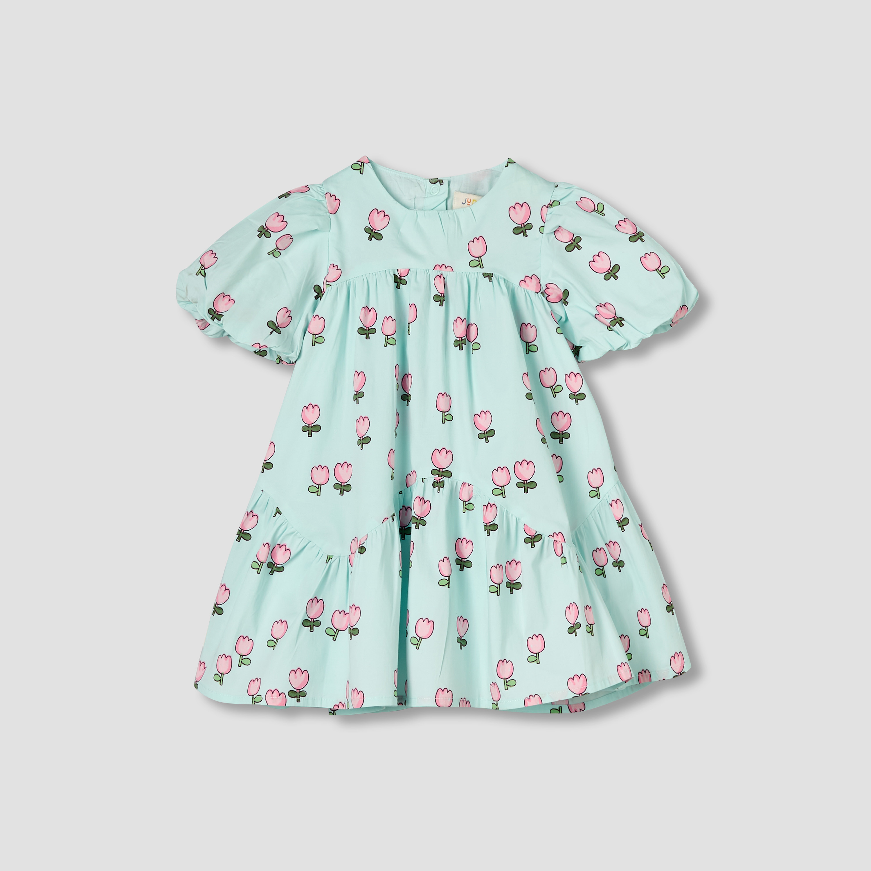Juniors Round Neck Short Sleeves Dress with Bloomers-baby-girls-clothing-dressesandjumpsuits-image-2