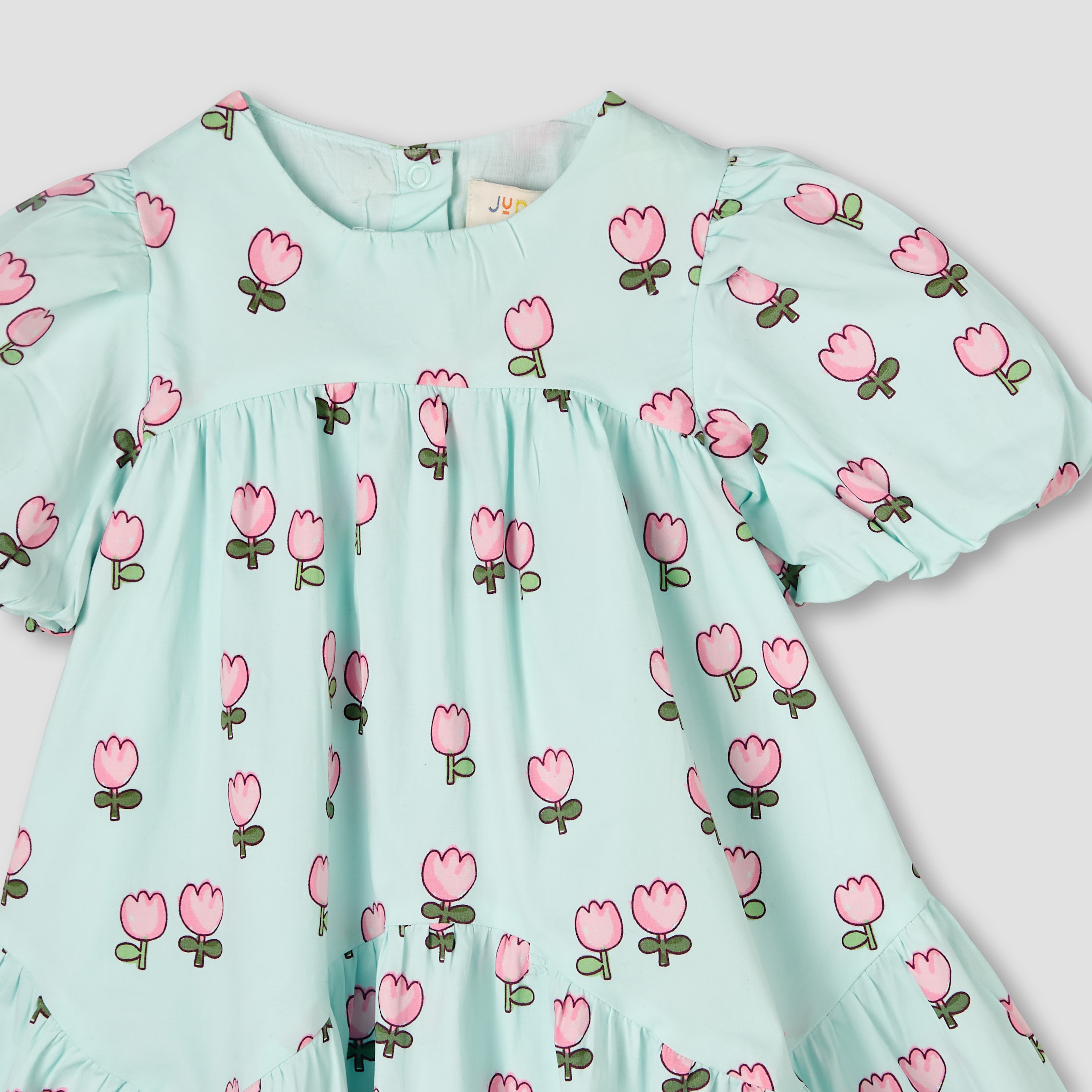 Juniors Round Neck Short Sleeves Dress with Bloomers-baby-girls-clothing-dressesandjumpsuits-image-4
