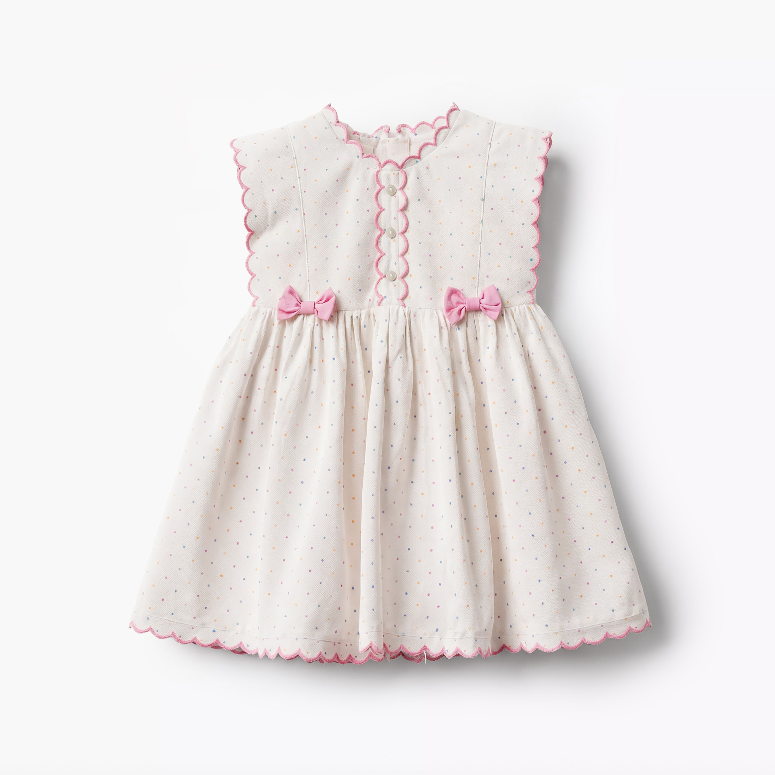 فستان دون أكمام بياقة مستديرة وزينة فيونكة من جونيورز-baby-girls-clothing-dressesandjumpsuits-image-2