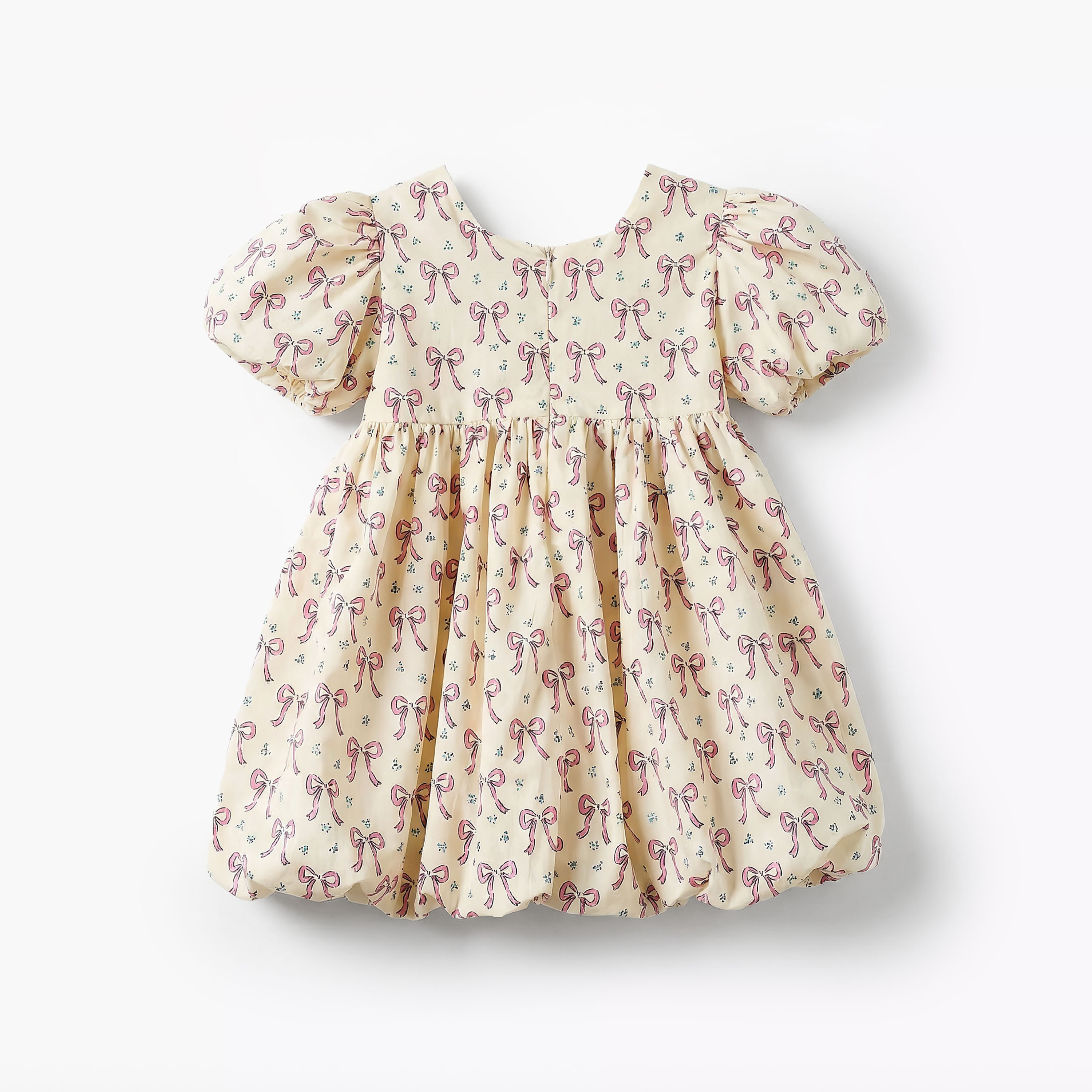 Juniors Square Neck Short Sleeves Prom Dress with Bow Print-baby-girls-clothing-dressesandjumpsuits-image-3