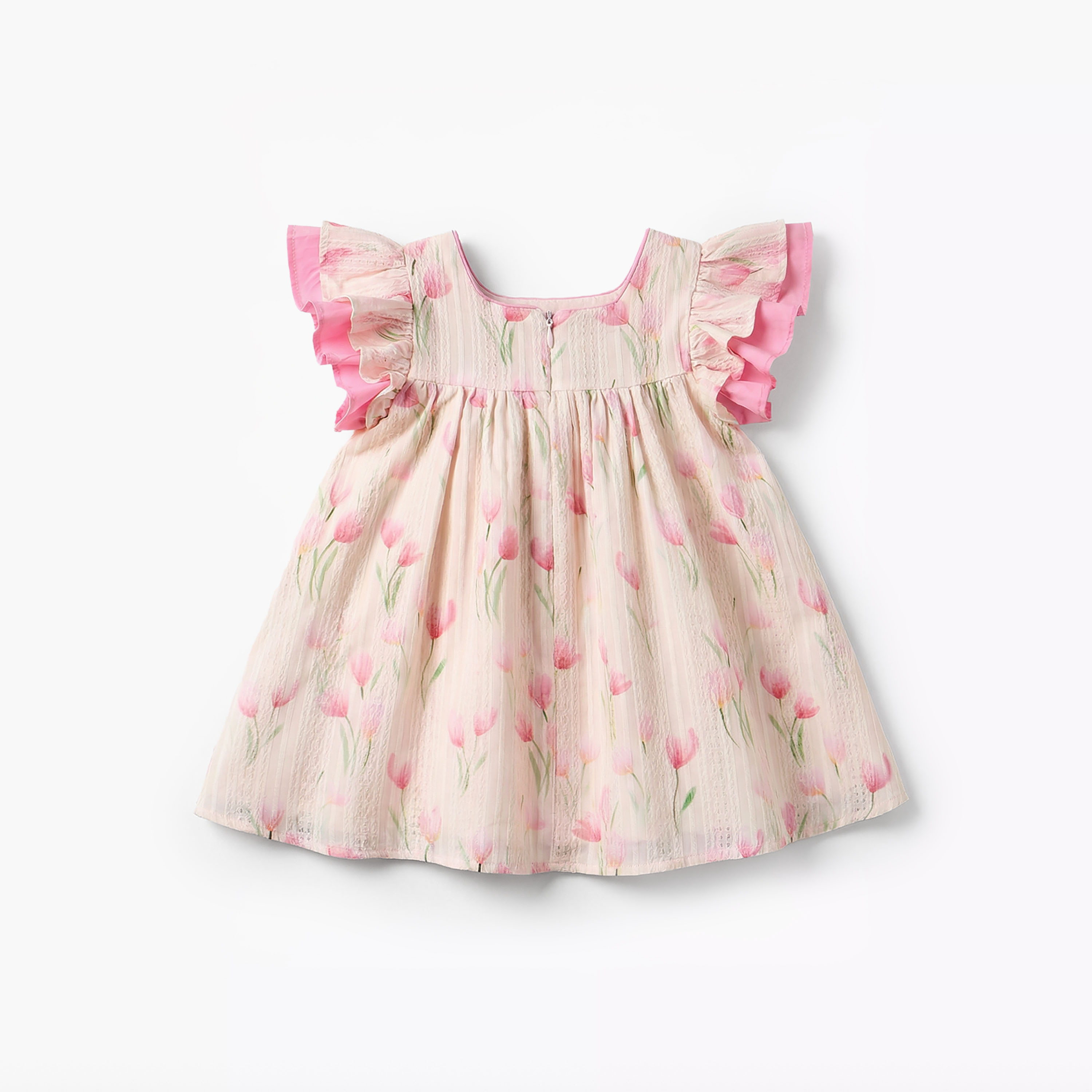 فستان بطبعات أزهار وياقة مربعة وأكمام قصيرة من جونيورز-baby-girls-clothing-dressesandjumpsuits-image-3