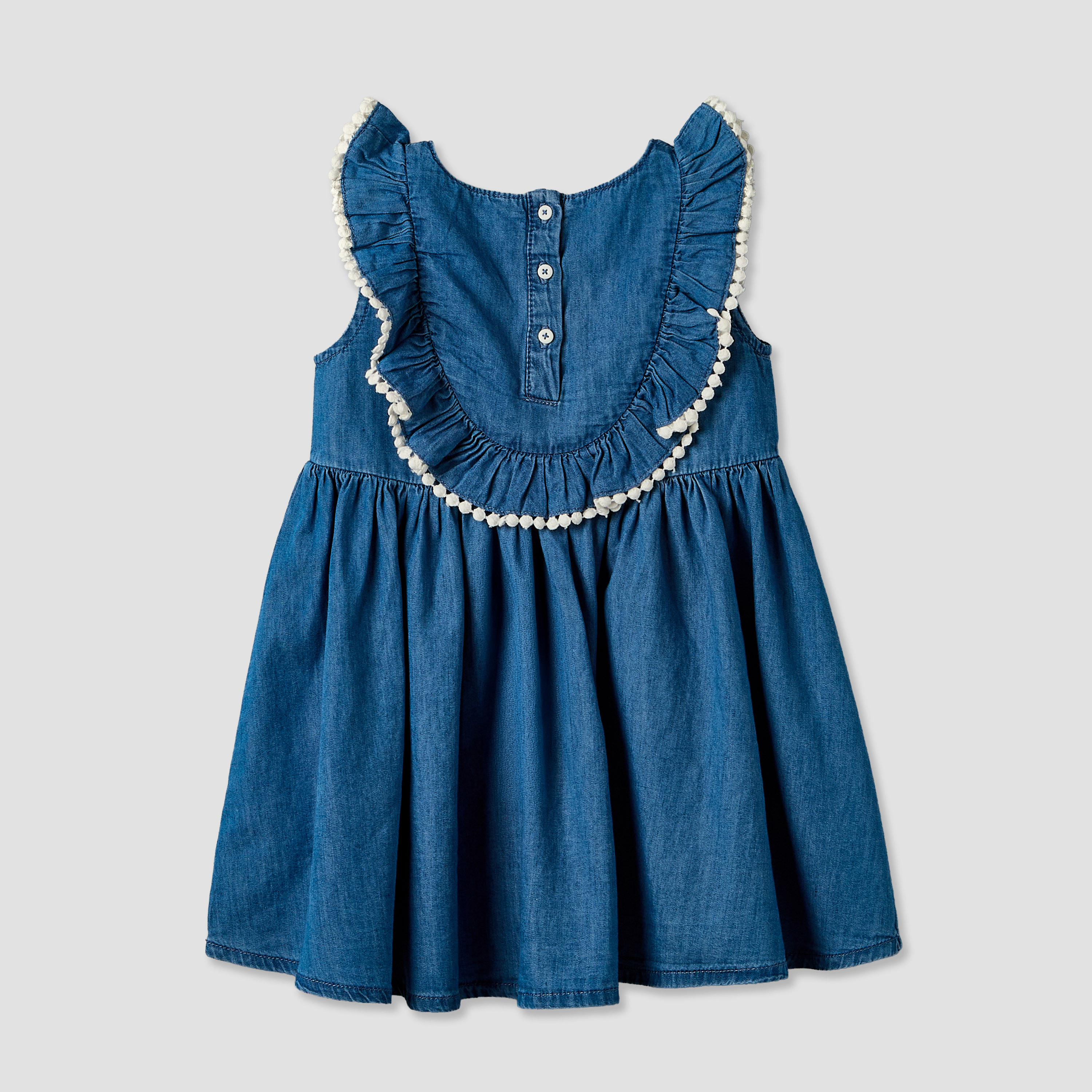 Juniors Round Neck Sleeveless Dress with Floral Embroidery-baby-girls-clothing-dressesandjumpsuits-image-3