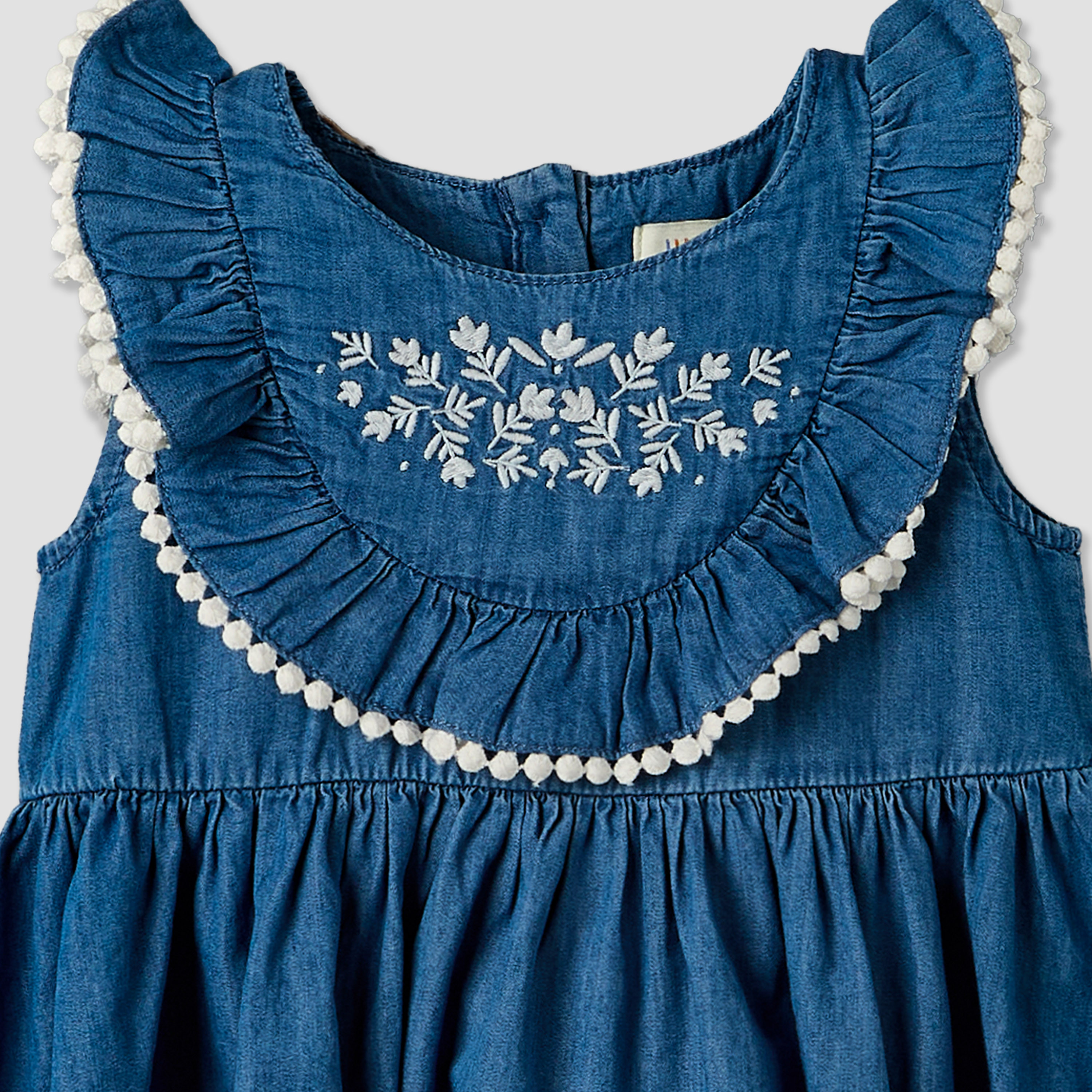 Juniors Round Neck Sleeveless Dress with Floral Embroidery-baby-girls-clothing-dressesandjumpsuits-image-4