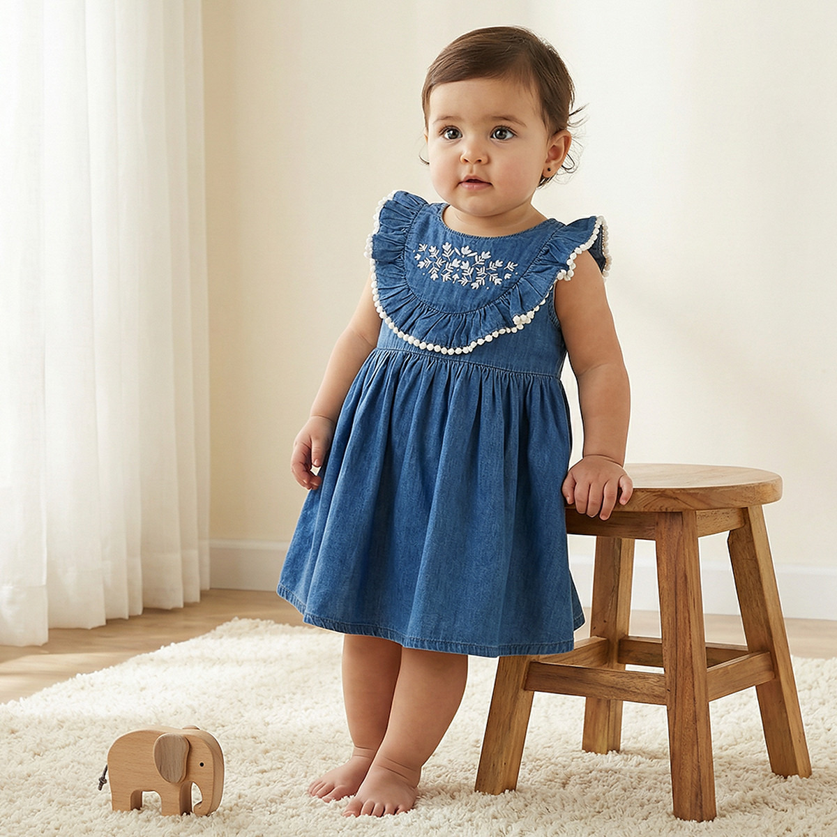 Juniors Round Neck Sleeveless Dress with Floral Embroidery-baby-girls-clothing-dressesandjumpsuits-image-1