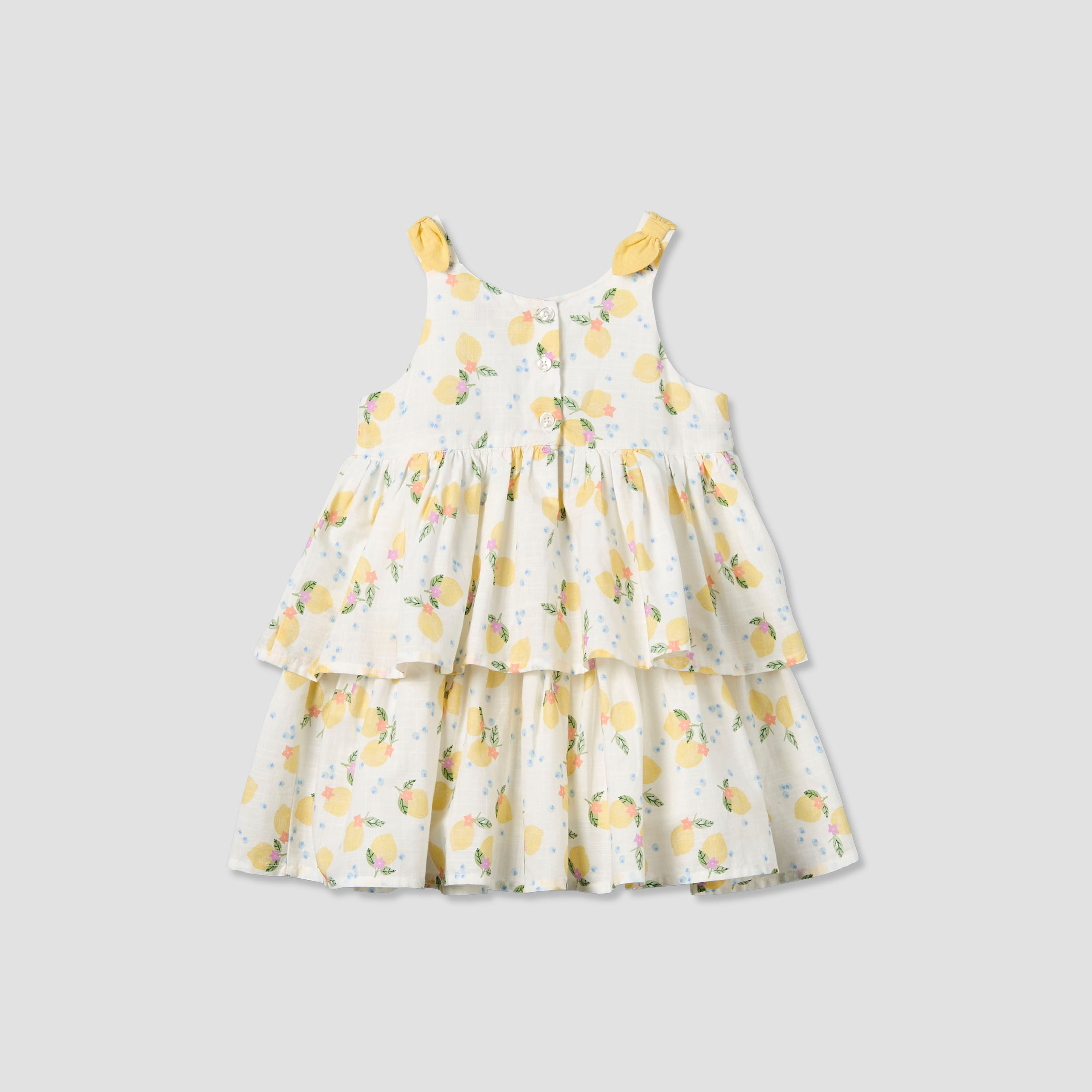 Juniors Round Neck Sleeveless A-line Dress with Lemon Print-baby-girls-clothing-dressesandjumpsuits-image-3