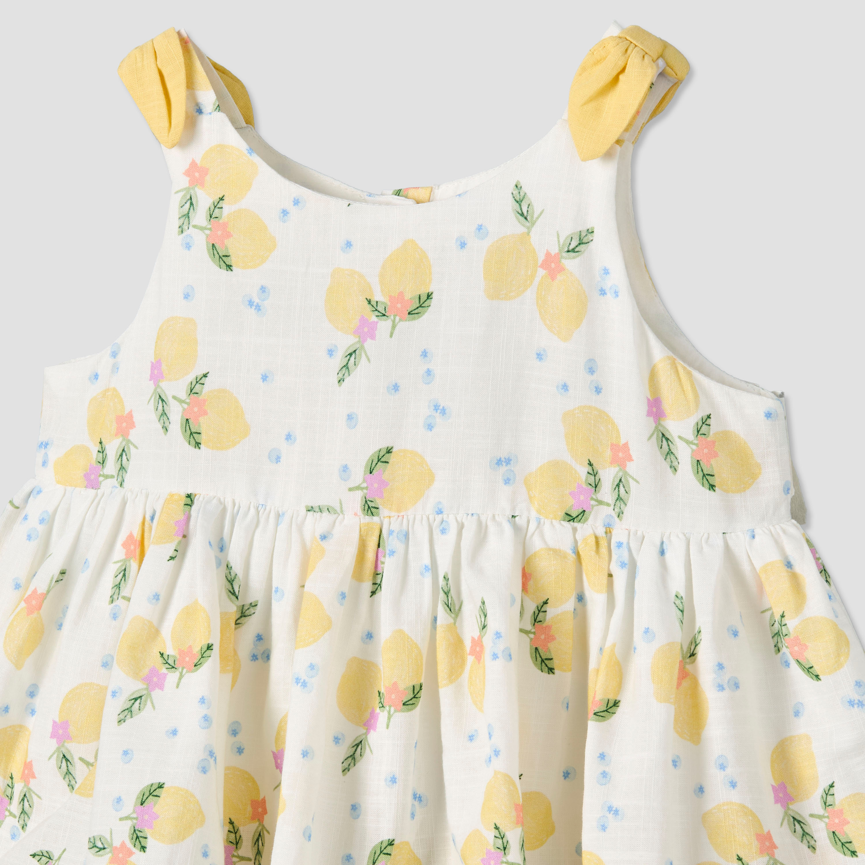 Juniors Round Neck Sleeveless A-line Dress with Lemon Print-baby-girls-clothing-dressesandjumpsuits-image-4