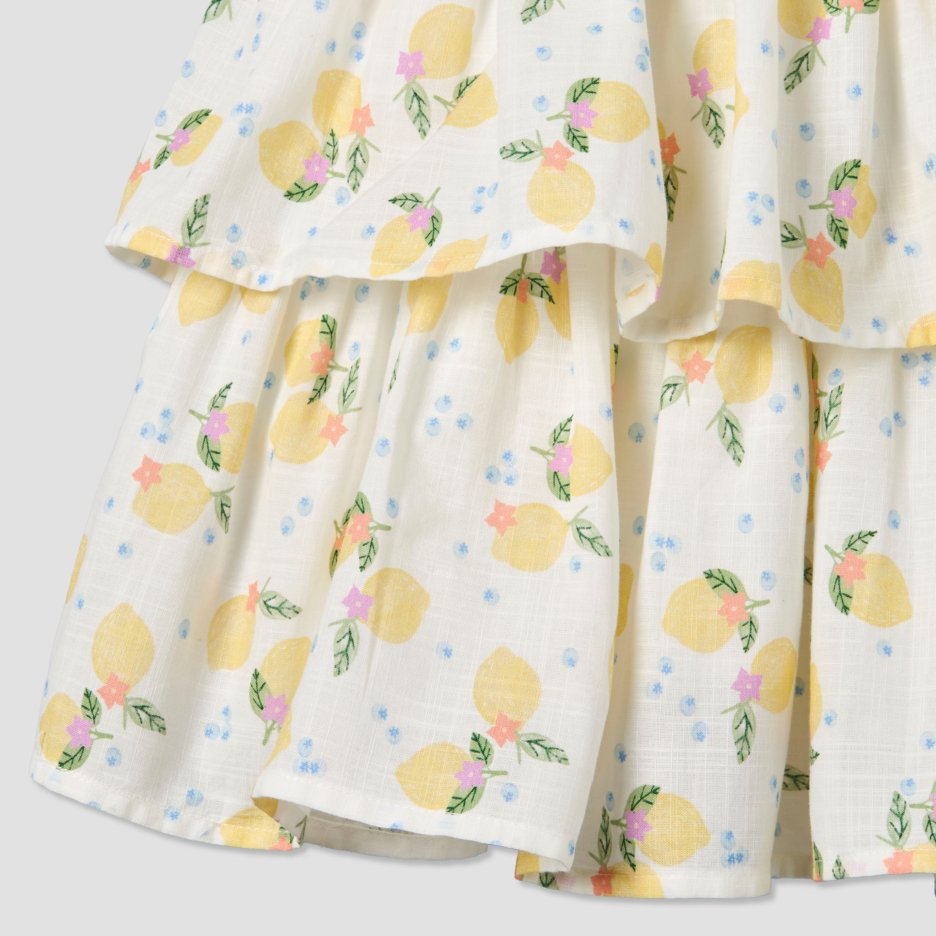 Juniors Round Neck Sleeveless A-line Dress with Lemon Print-baby-girls-clothing-dressesandjumpsuits-image-5
