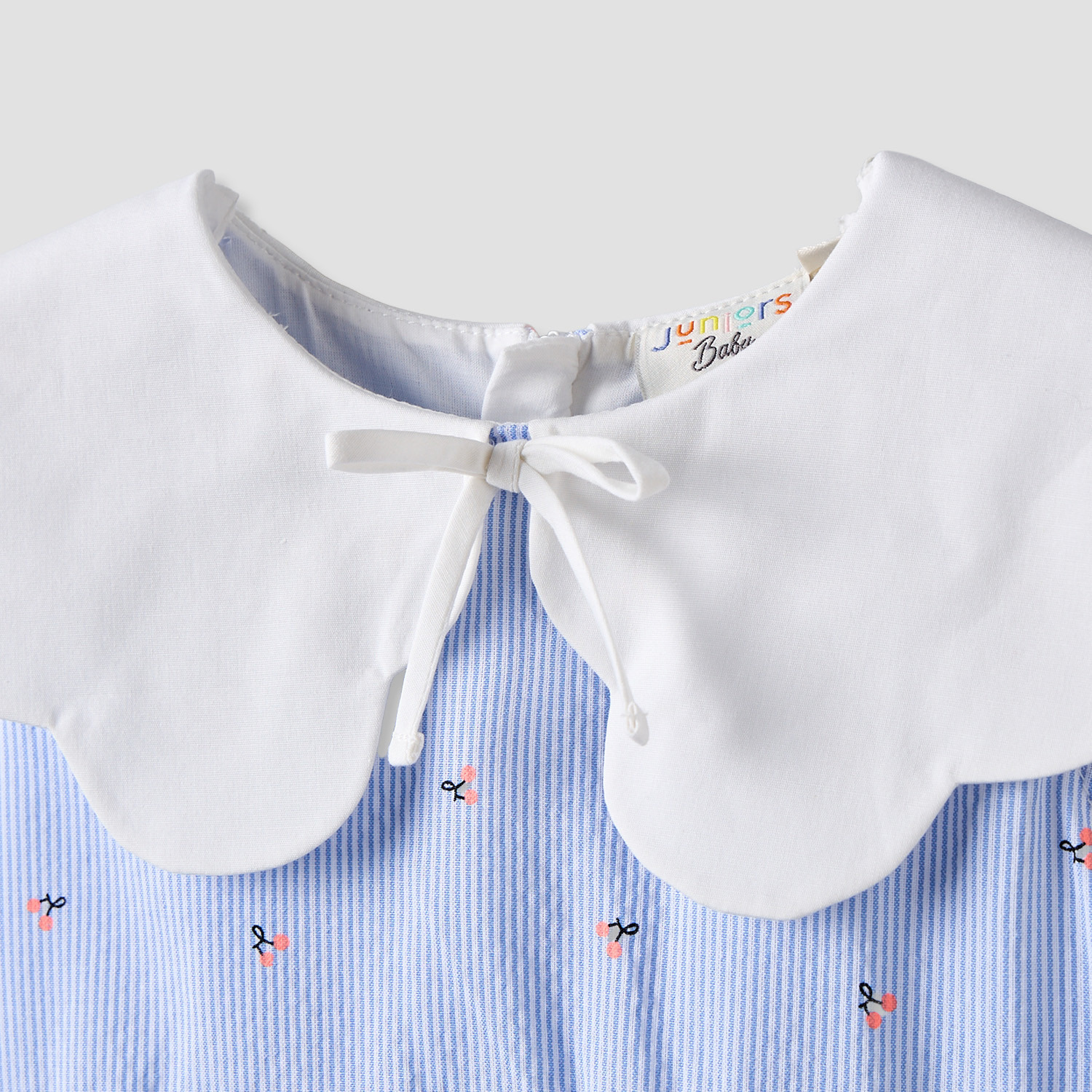 Juniors Collared Sleeveless Knee Length A-Line Dress with Striped Design-baby-girls-clothing-dressesandjumpsuits-image-3
