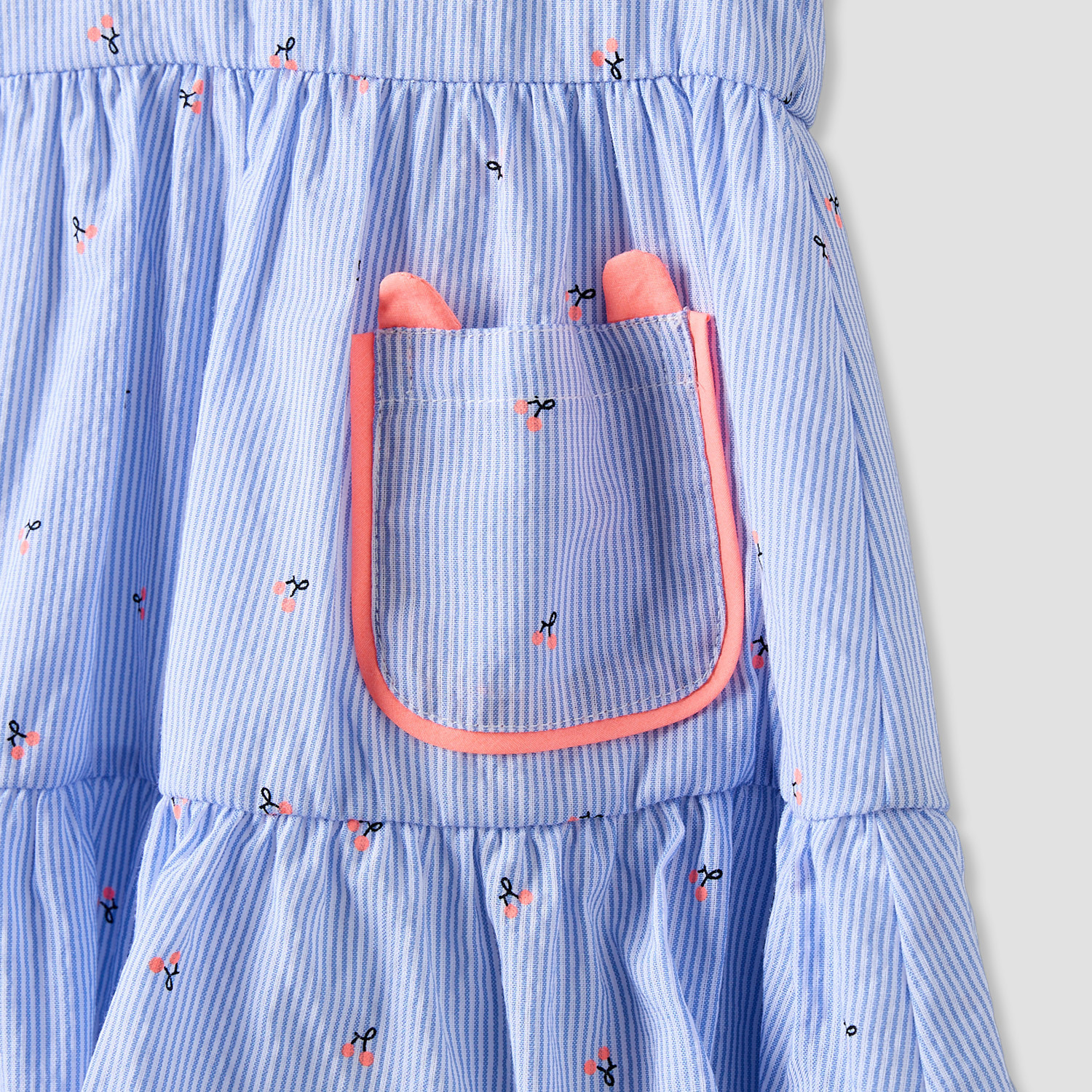 Juniors Collared Sleeveless Knee Length A-Line Dress with Striped Design-baby-girls-clothing-dressesandjumpsuits-image-4