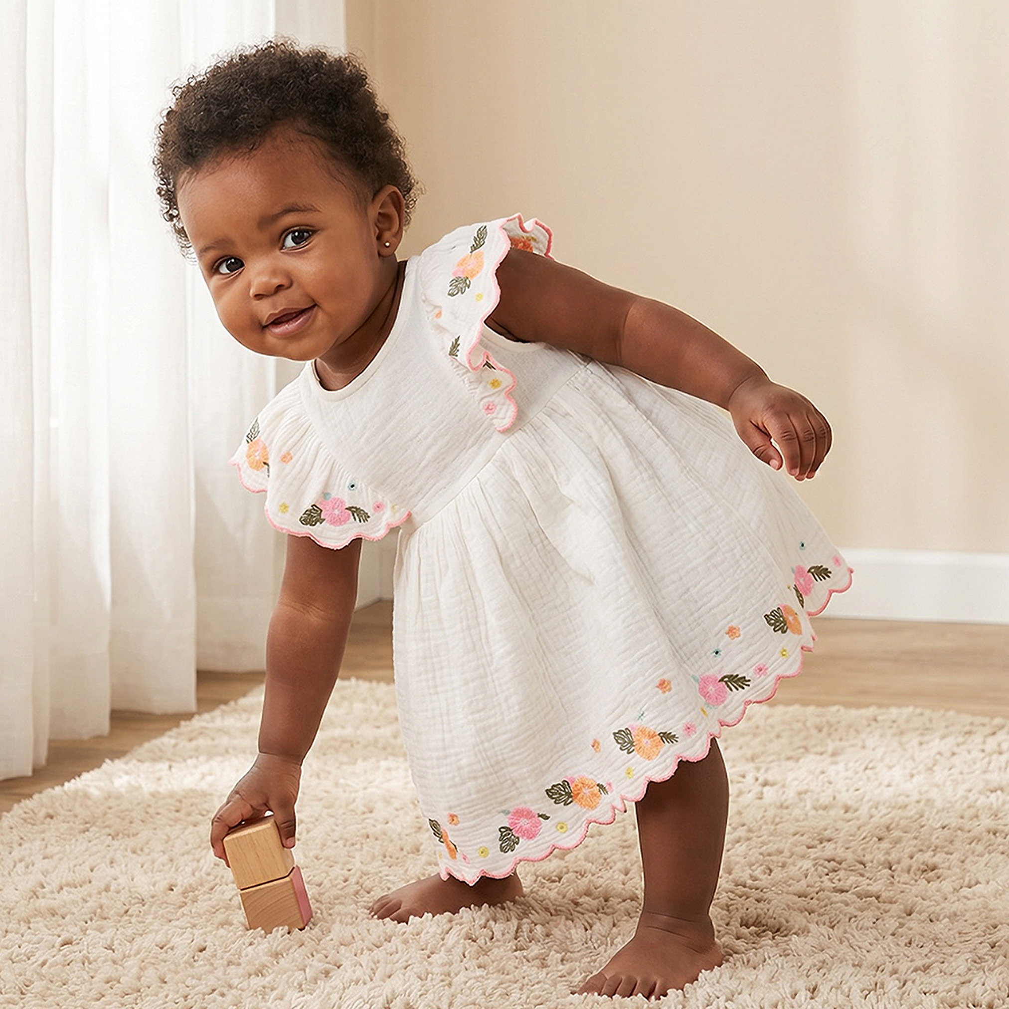 Juniors Round Neck Sleeveless Knee Length Dress with Bloomers-baby-girls-clothing-dressesandjumpsuits-image-1