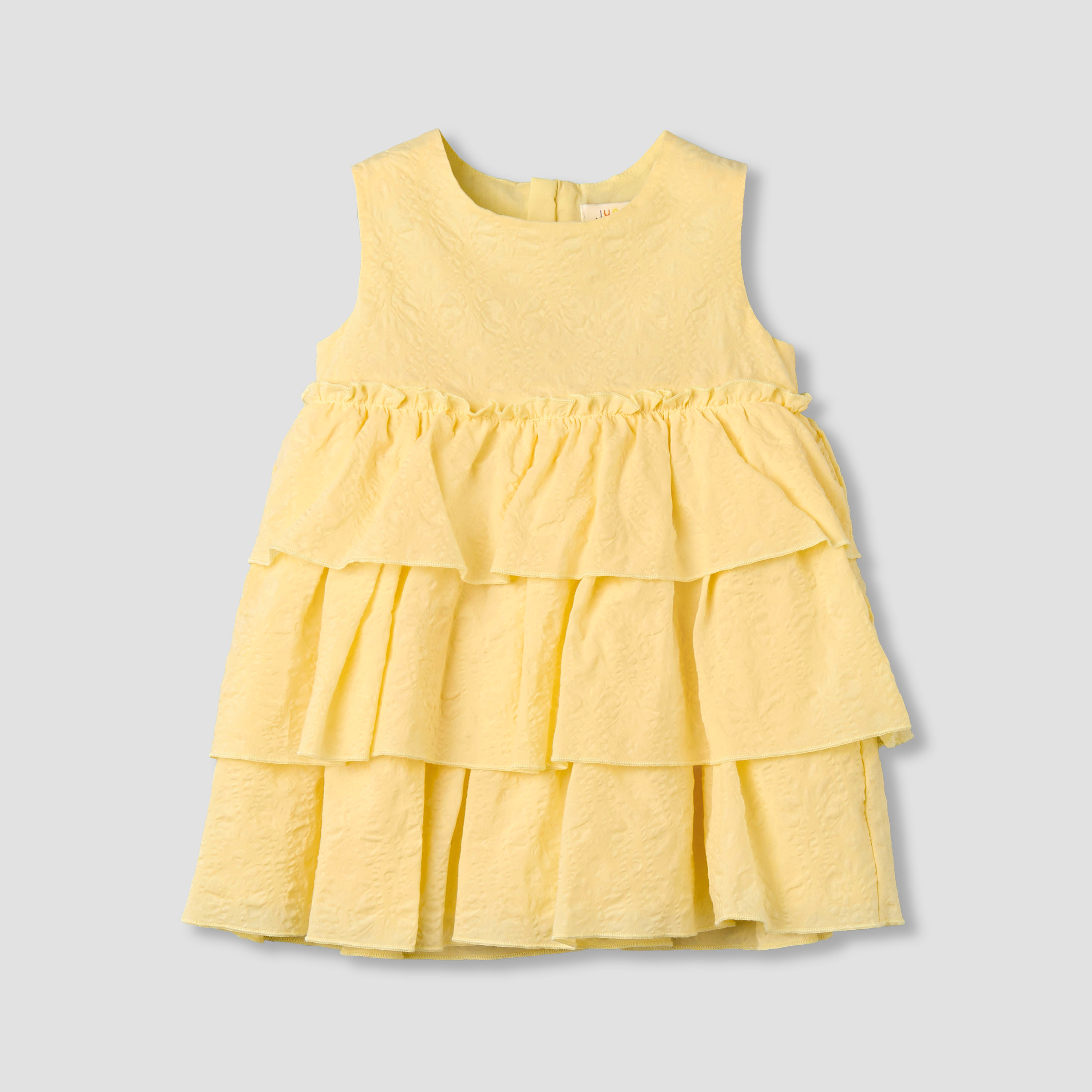 Juniors Round Neck Sleeveless Dress with Ruffles-baby-girls-clothing-dressesandjumpsuits-image-2
