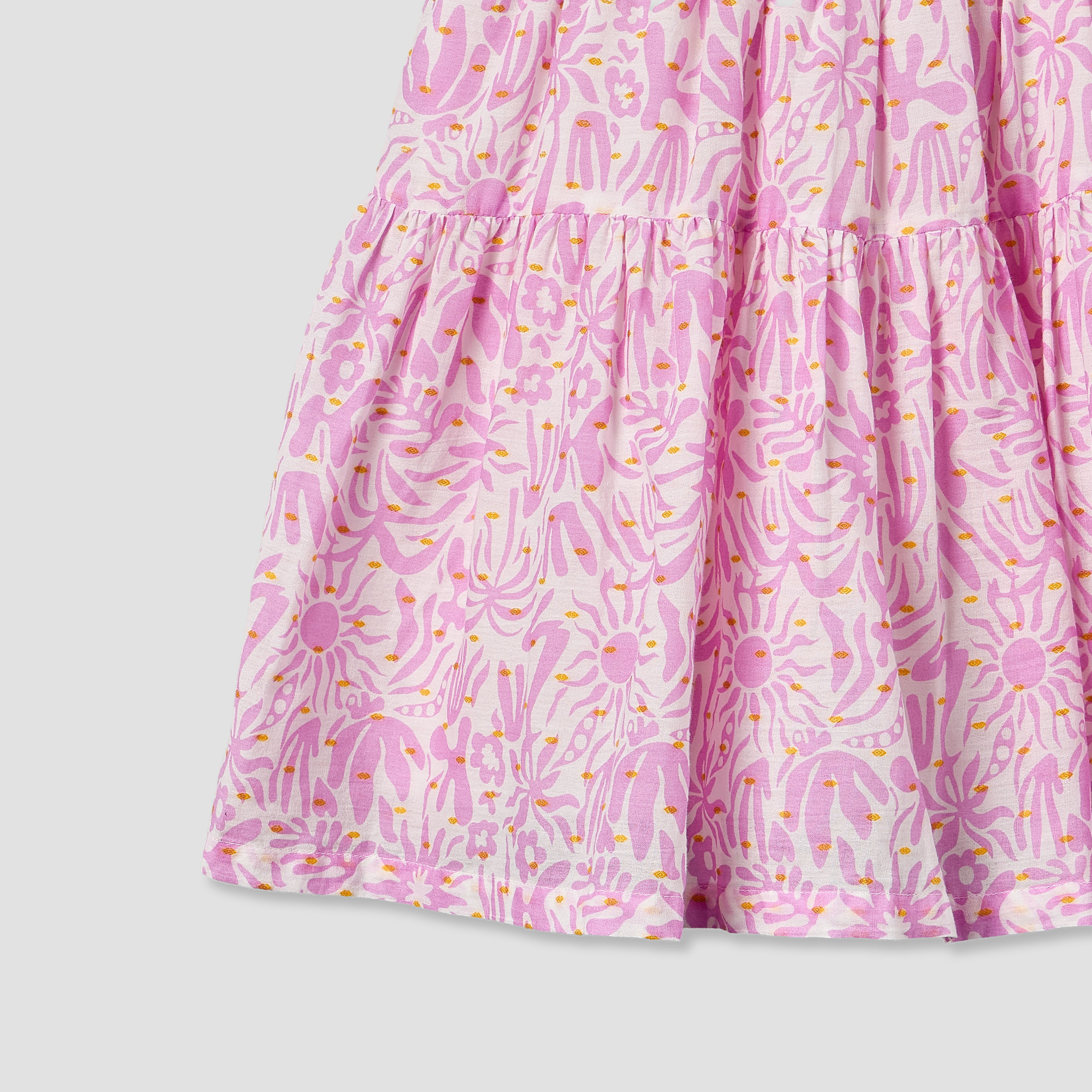Juniors Round Neck Cap Sleeves Knee Length A-line Dress with Ruffle Trim-baby-girls-clothing-dressesandjumpsuits-image-4