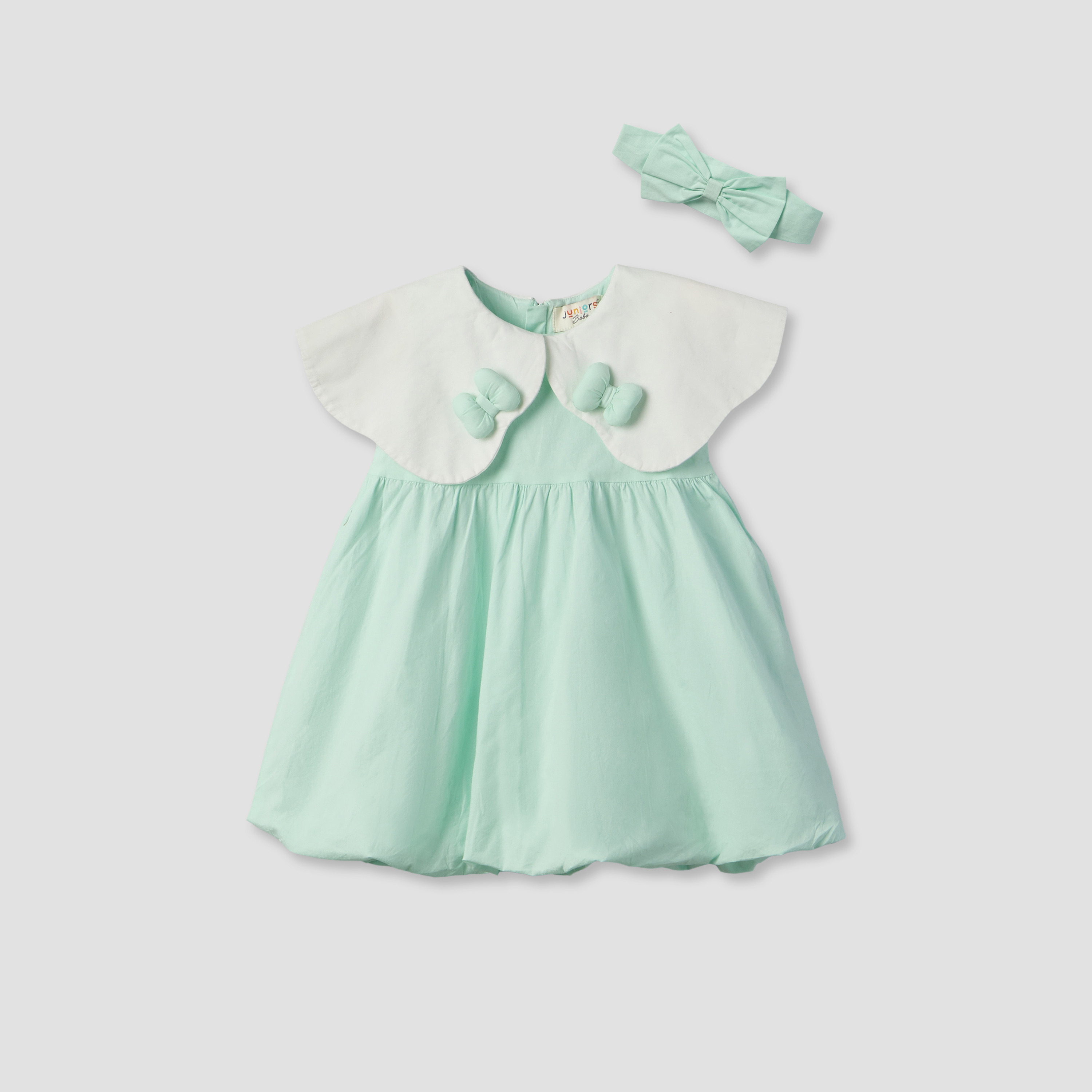 Juniors Round Neck Sleeveless Knee Length A-line Dress with Headband-baby-girls-clothing-dressesandjumpsuits-image-1