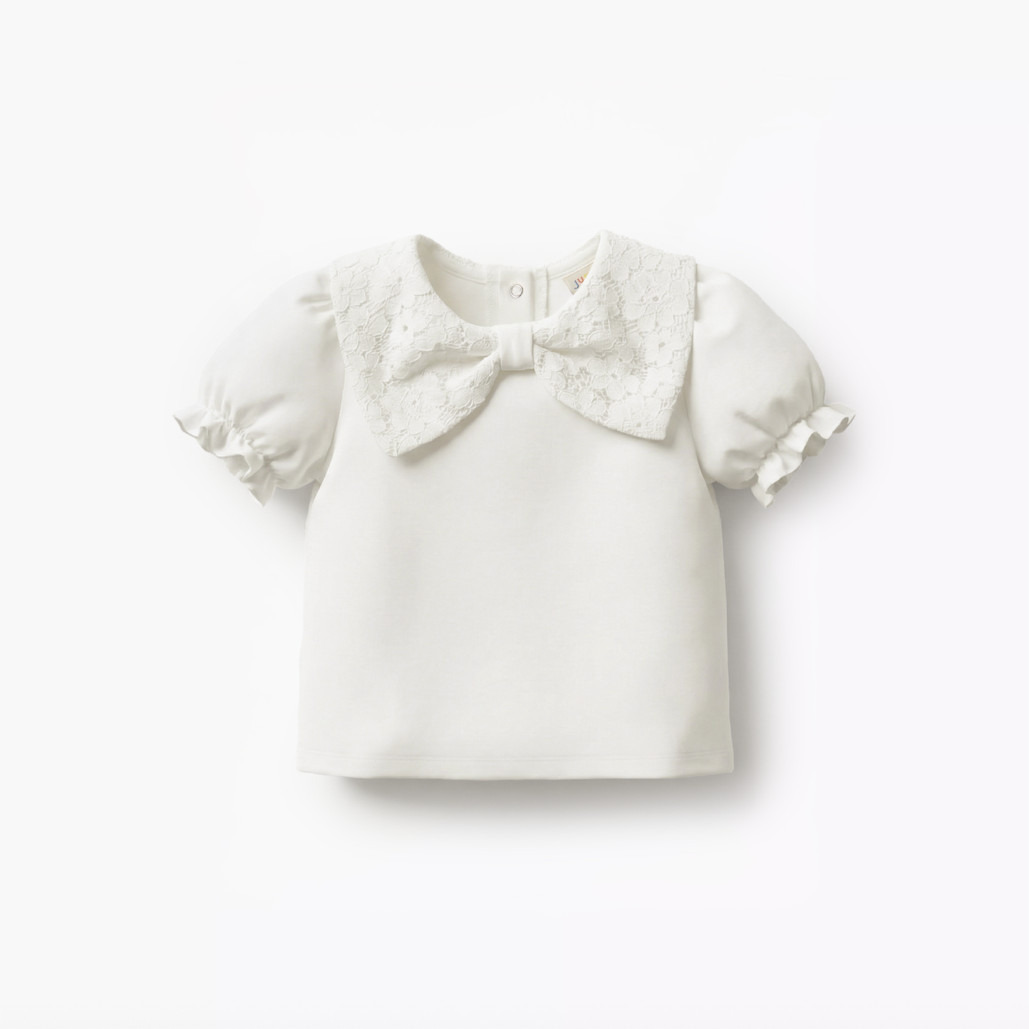 Juniors Round Neck Short Sleeves Top and Jeans Set with Bow Detail-baby-girls-clothing-setsandcoords-image-2