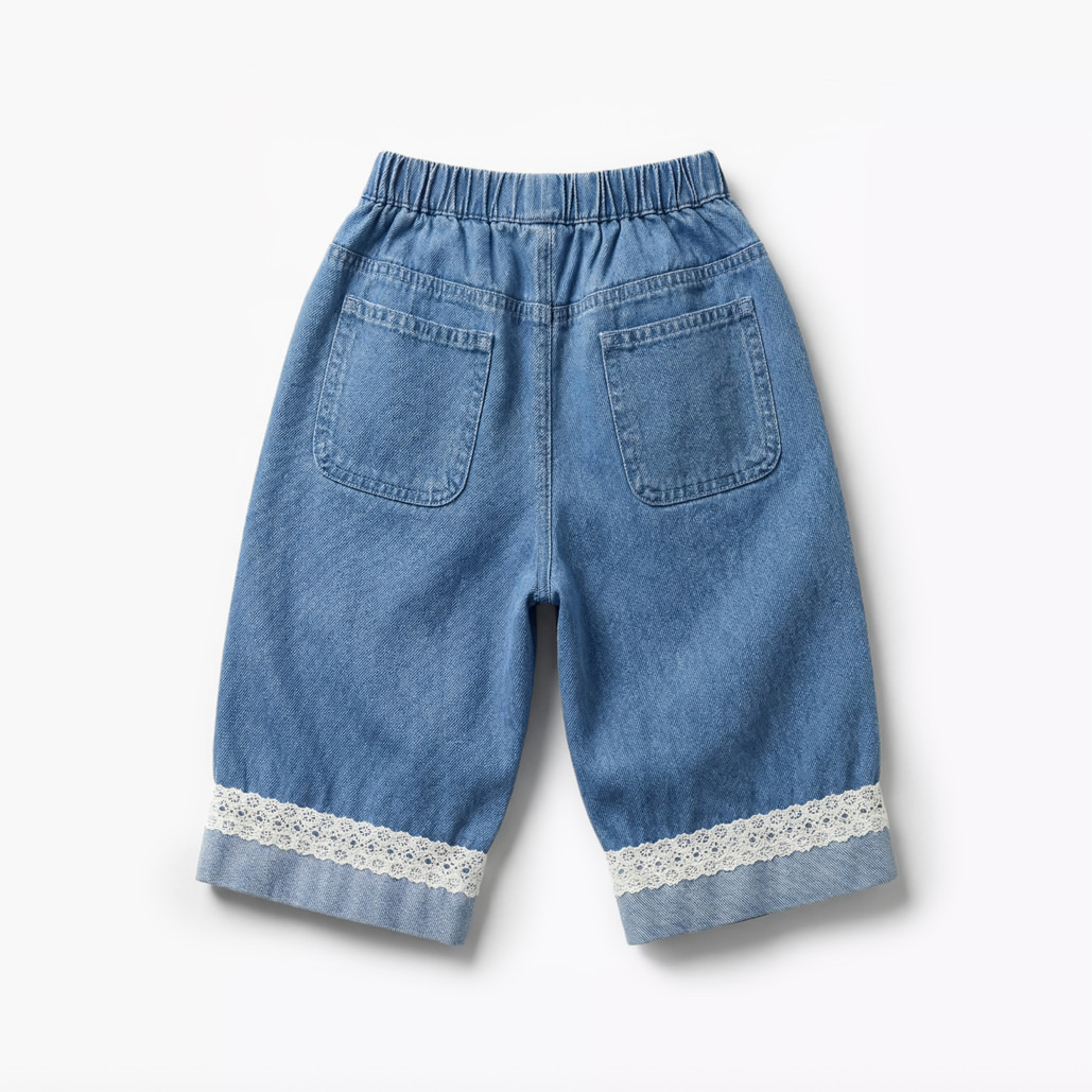 Juniors Round Neck Short Sleeves Top and Jeans Set with Bow Detail-baby-girls-clothing-setsandcoords-image-5