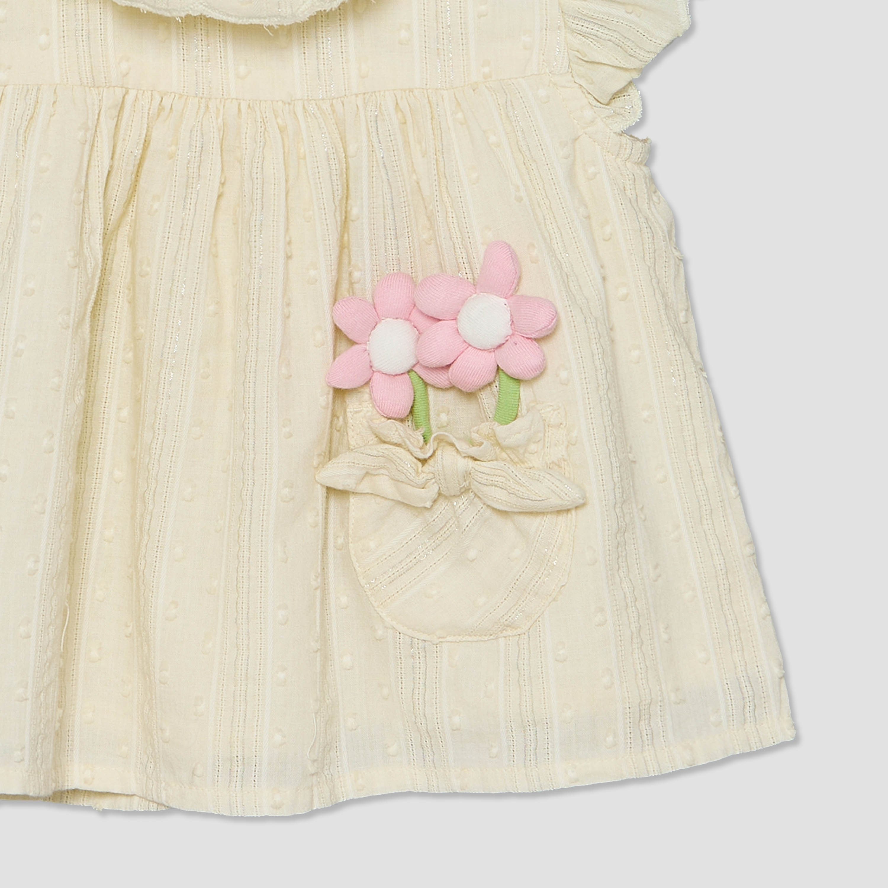 Juniors Round Neck Short Sleeves Top and Shorts Set with Floral Appique-baby-girls-clothing-setsandcoords-image-6