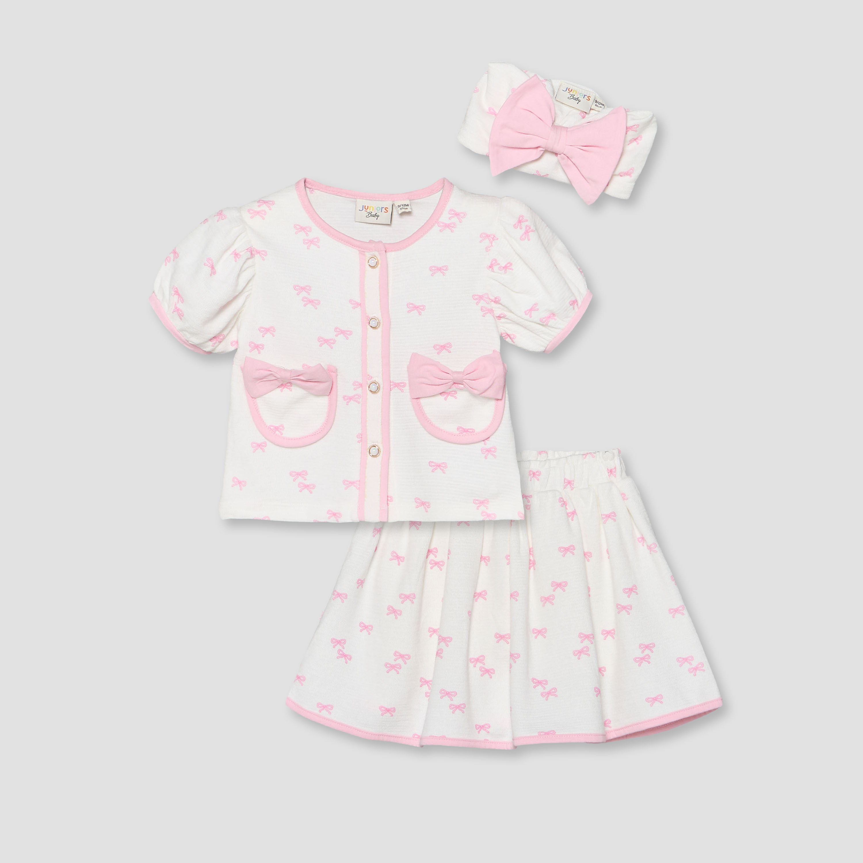 Set of 3 Juniors Clothing Gift Set with Bow Print-baby-girls-clothing-setsandcoords-image-2