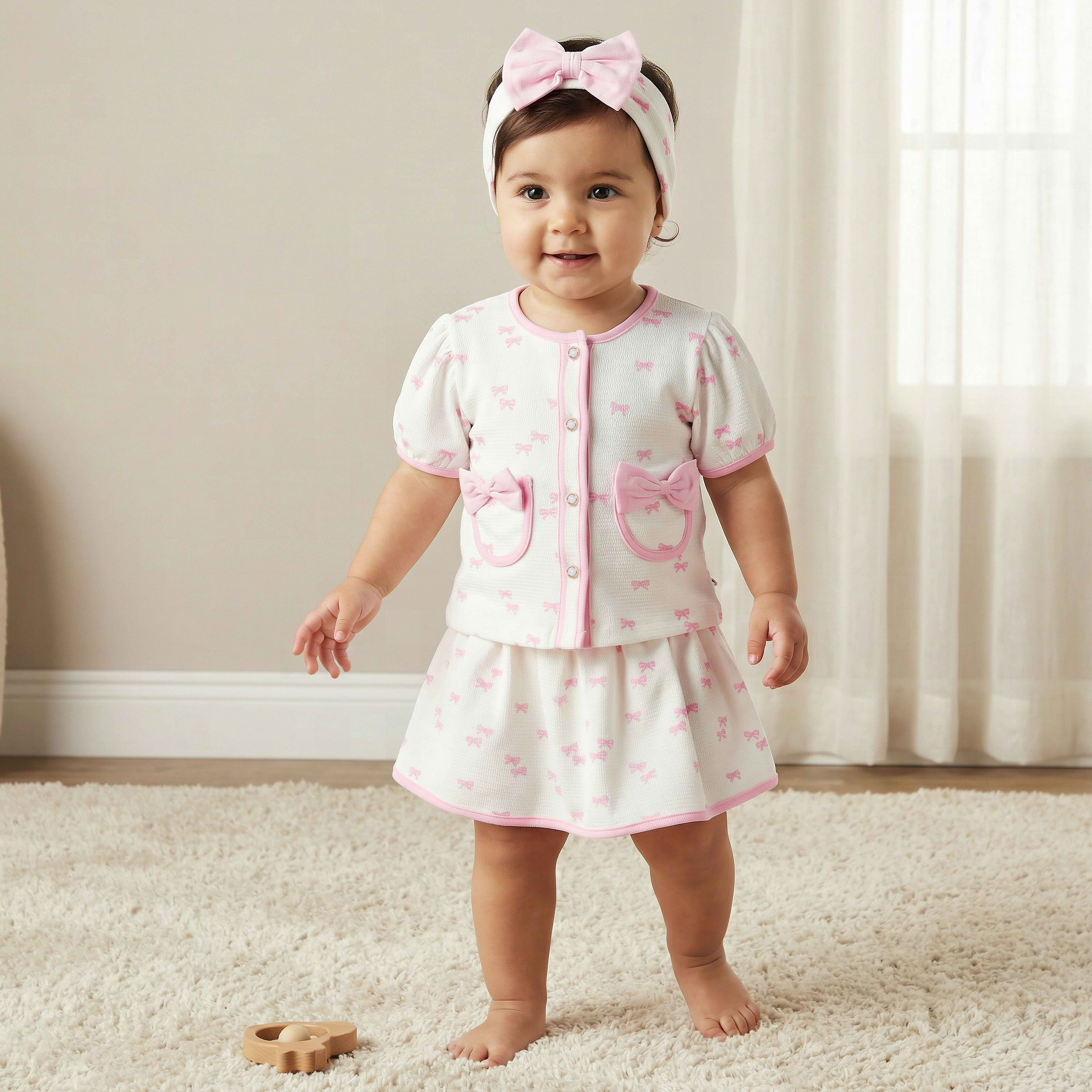 Set of 3 Juniors Clothing Gift Set with Bow Print-baby-girls-clothing-setsandcoords-image-1